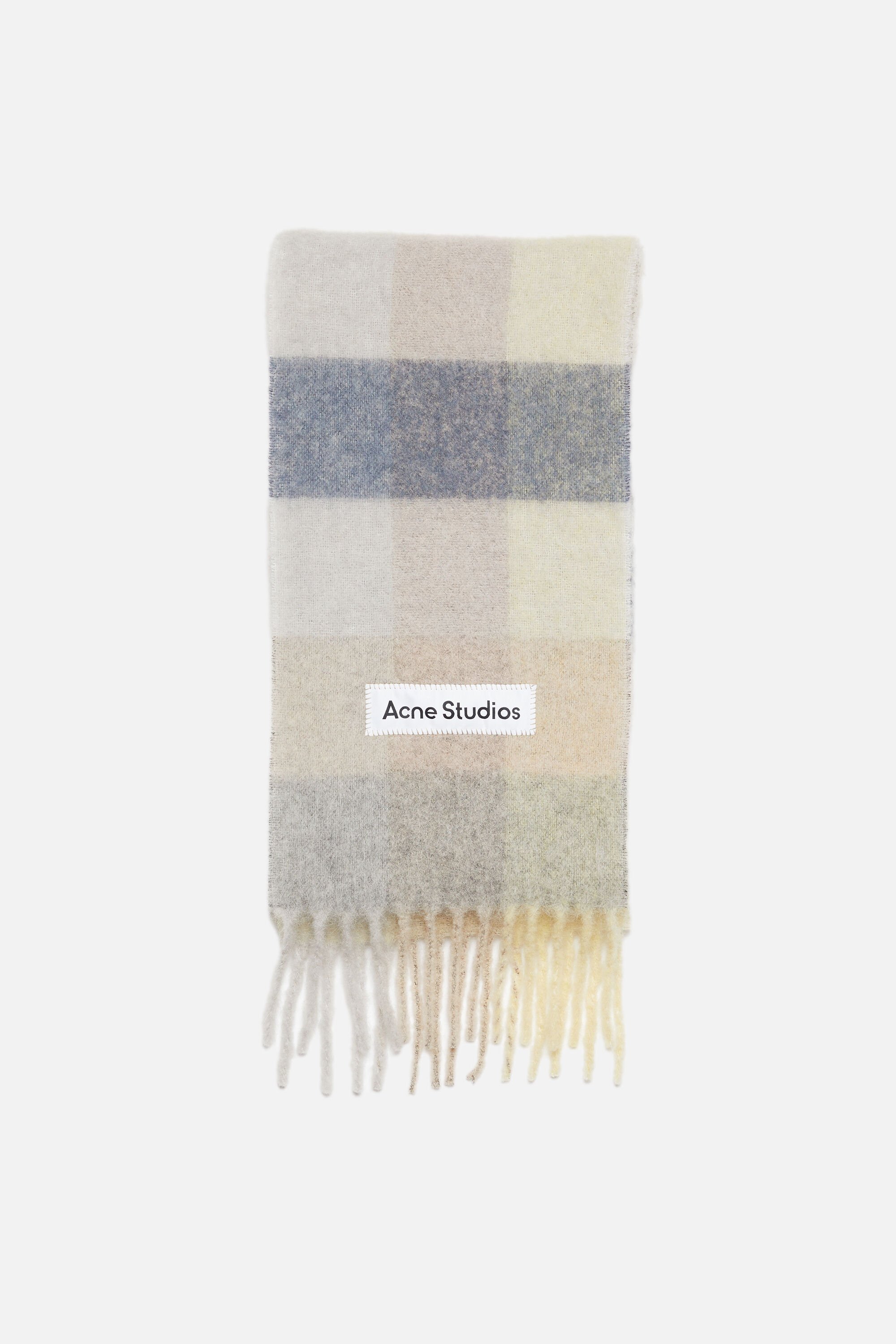 Acne Studios - Mohair checked scarf - Vanilla/beige/lavender