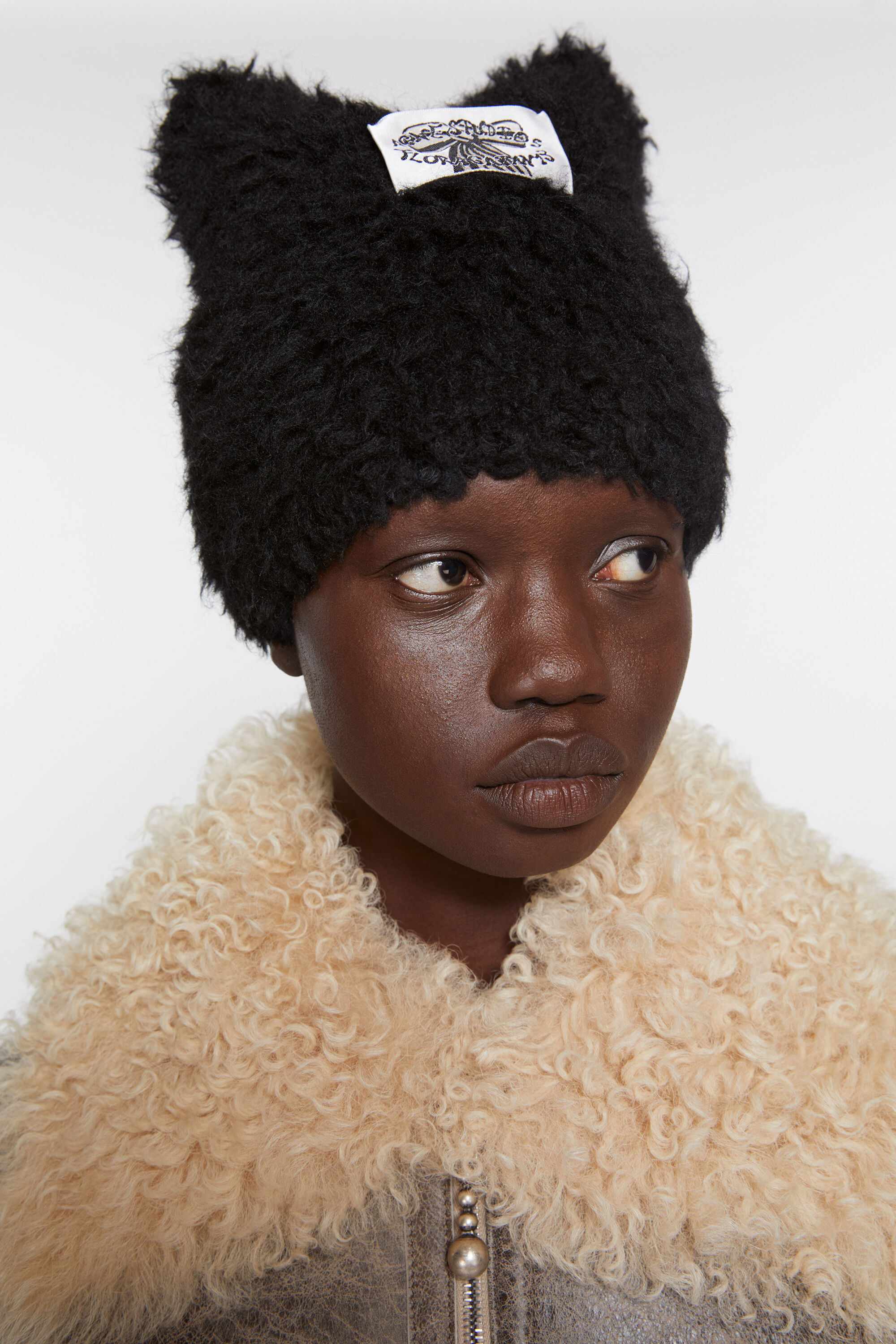 Acne Studios - フラッフィースクエアビーニー - ブラック