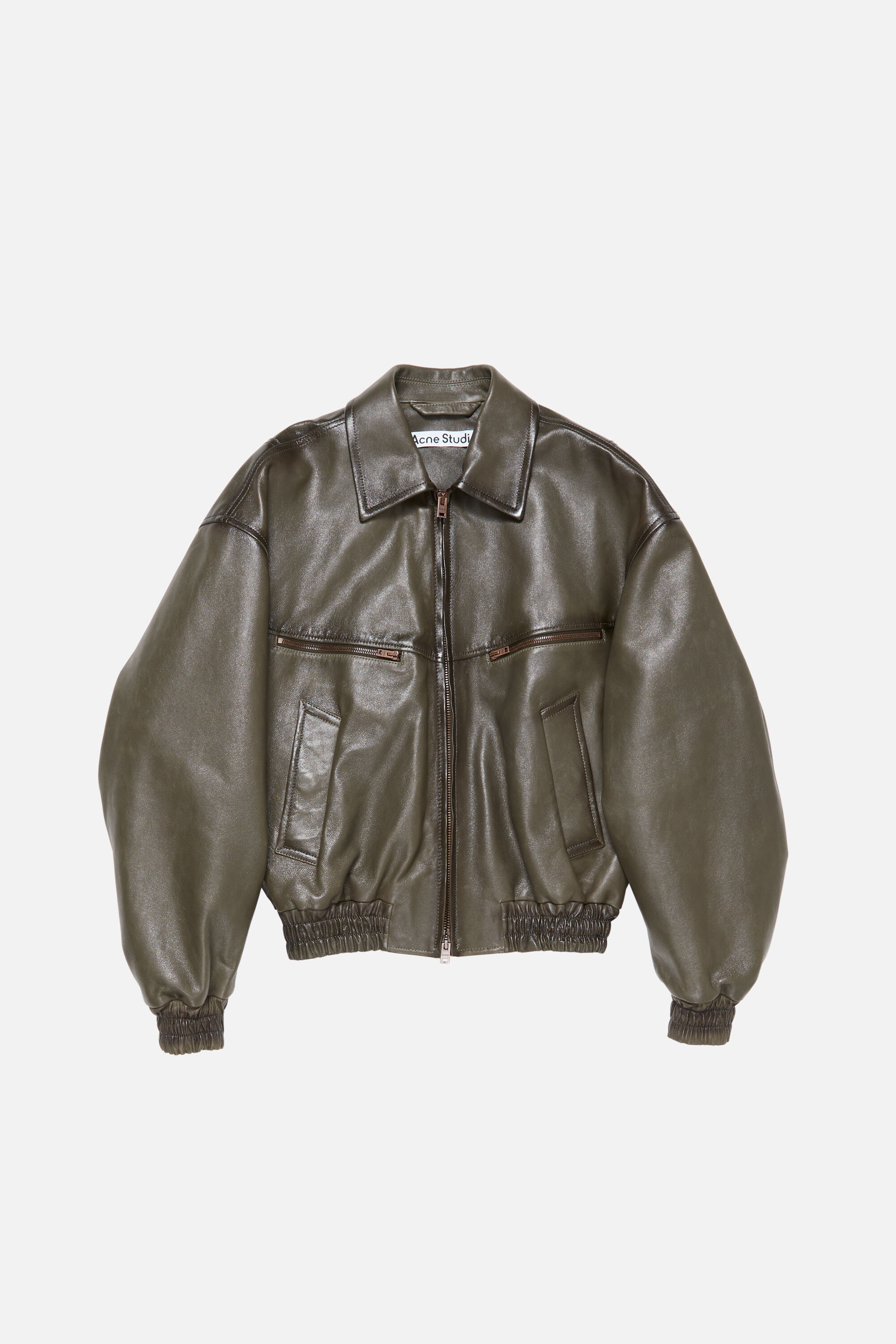 Acne Studios - レザーボンバージャケット - ヴィンテージグリーン