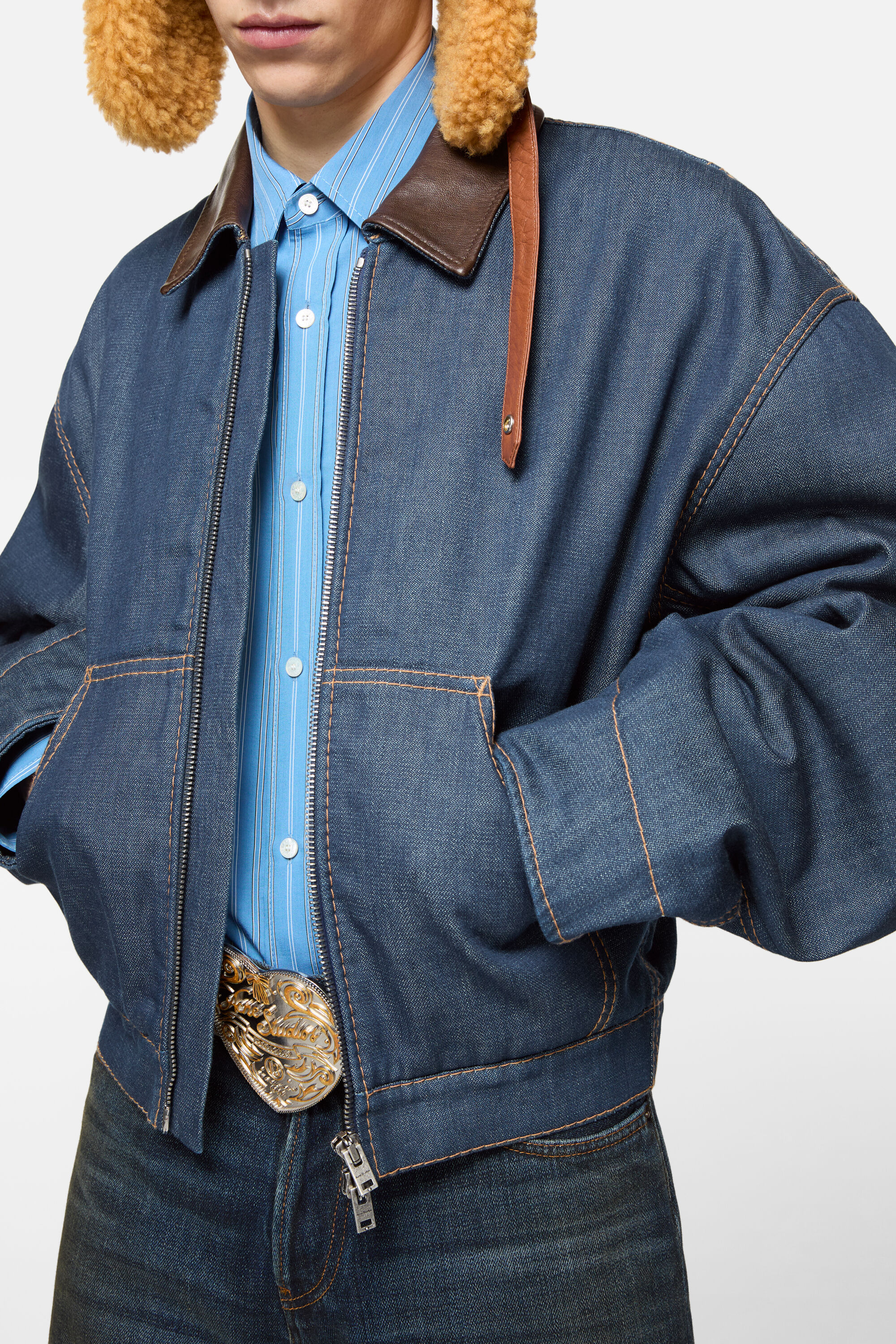 Acne Studios - Denim bomber jacket - Indigo blue
