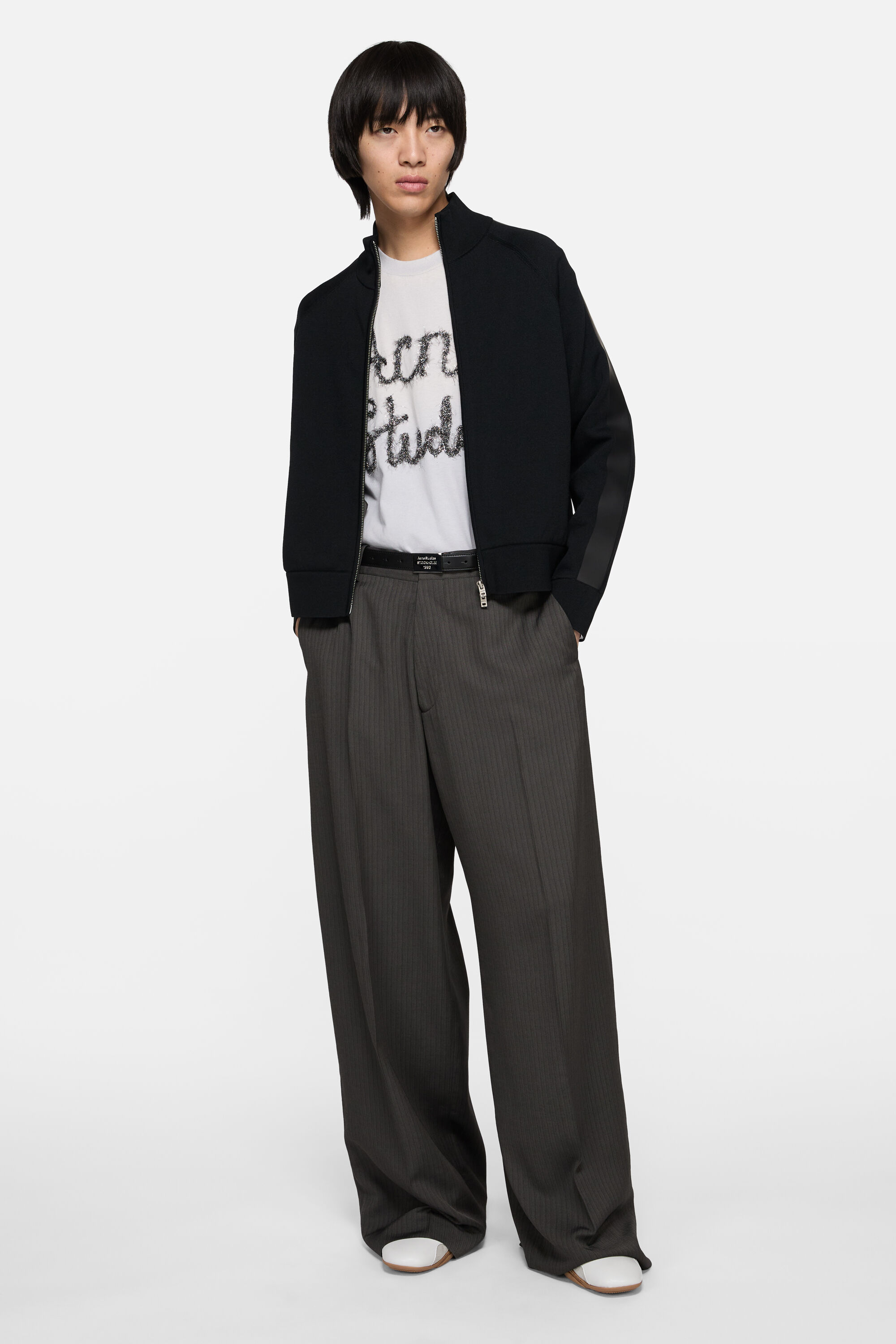 Acne Studios - ロゴジップカーディガン - ブラック