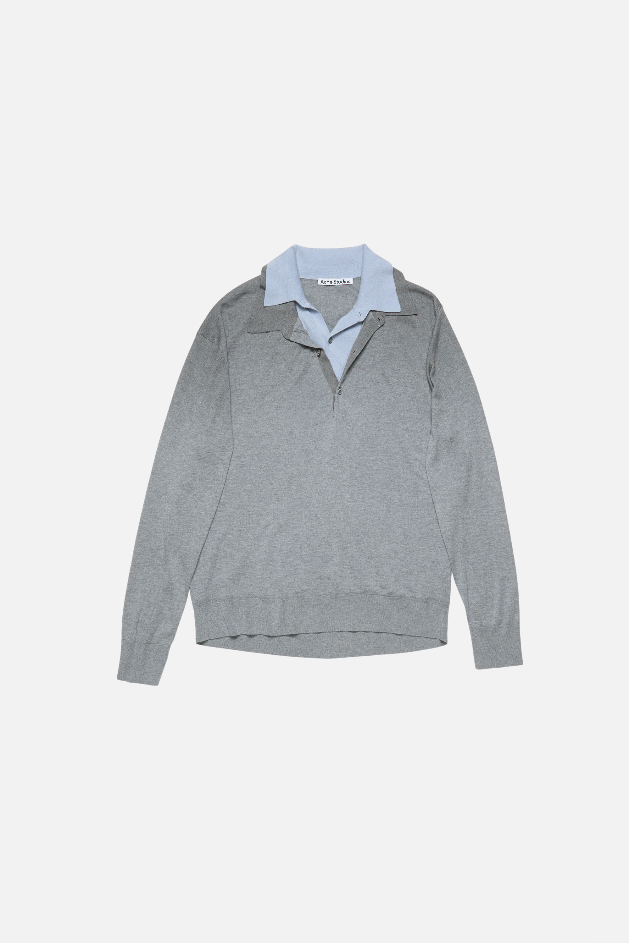 Acne Studios - レイヤードシルクニット - スカイブルー/ライトグレー