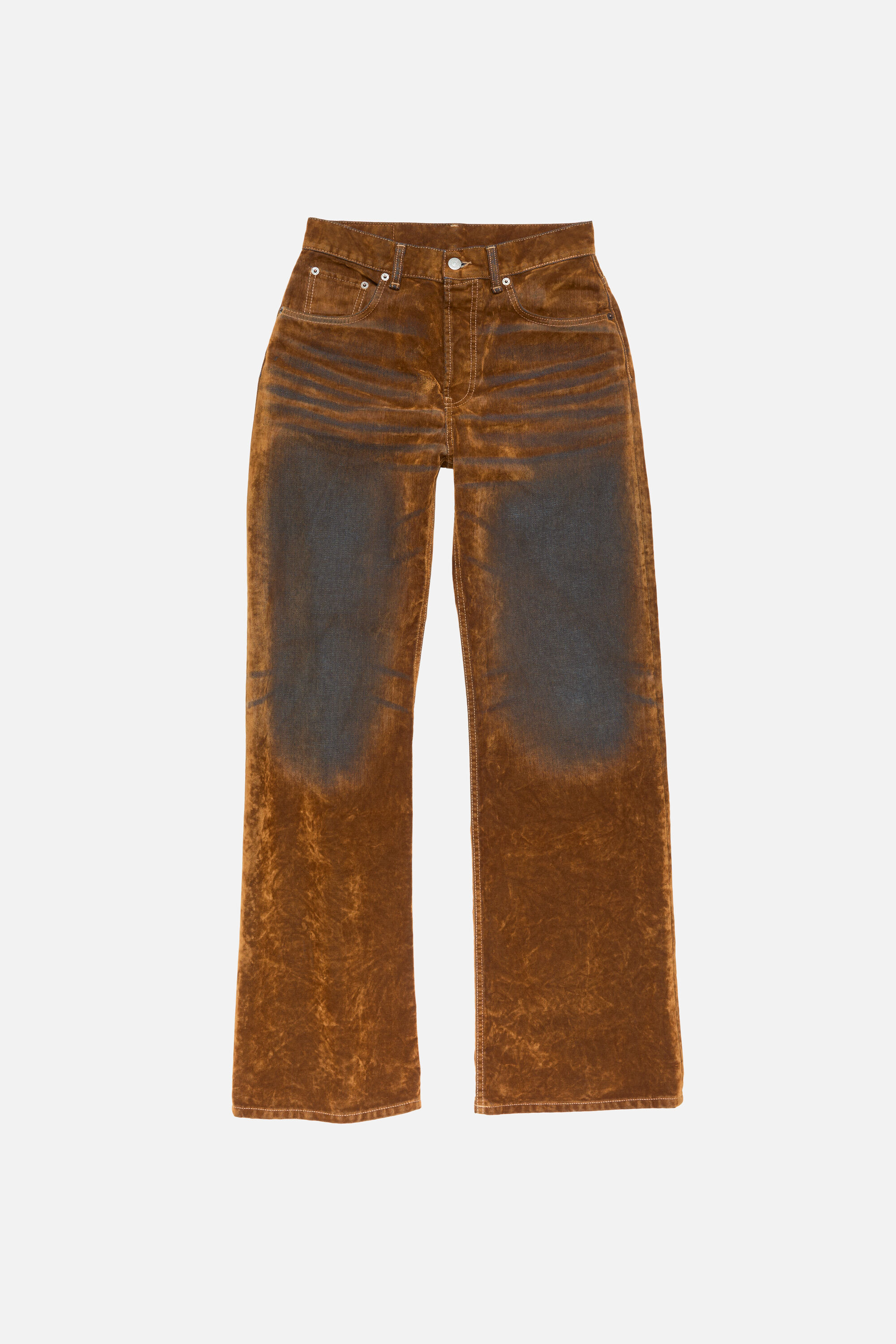 Acne Studios - Flocked denim jeans - 2021 - Rust brown