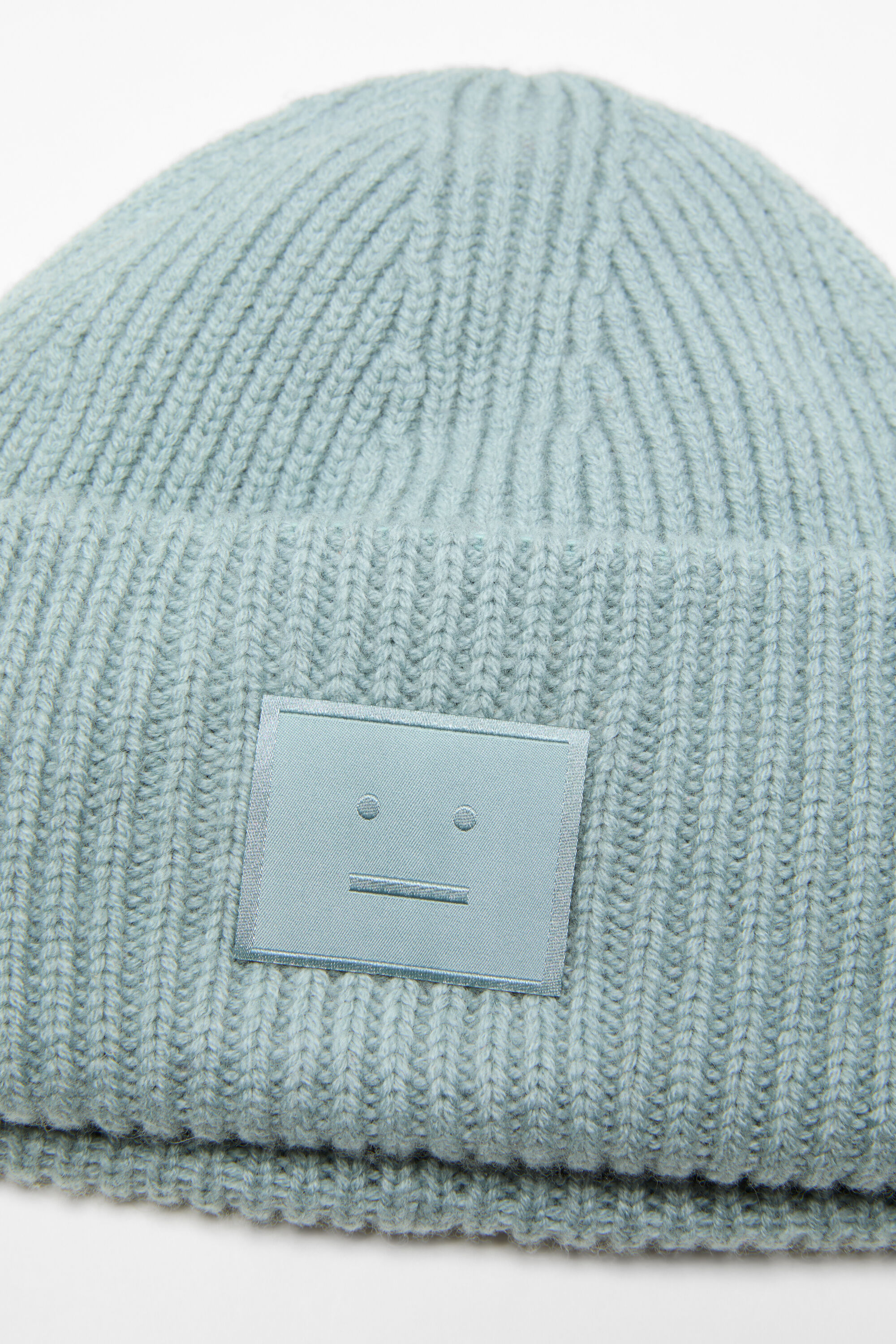 Acne Studios - リブ編みFaceロゴビーニー - ダスティブルー
