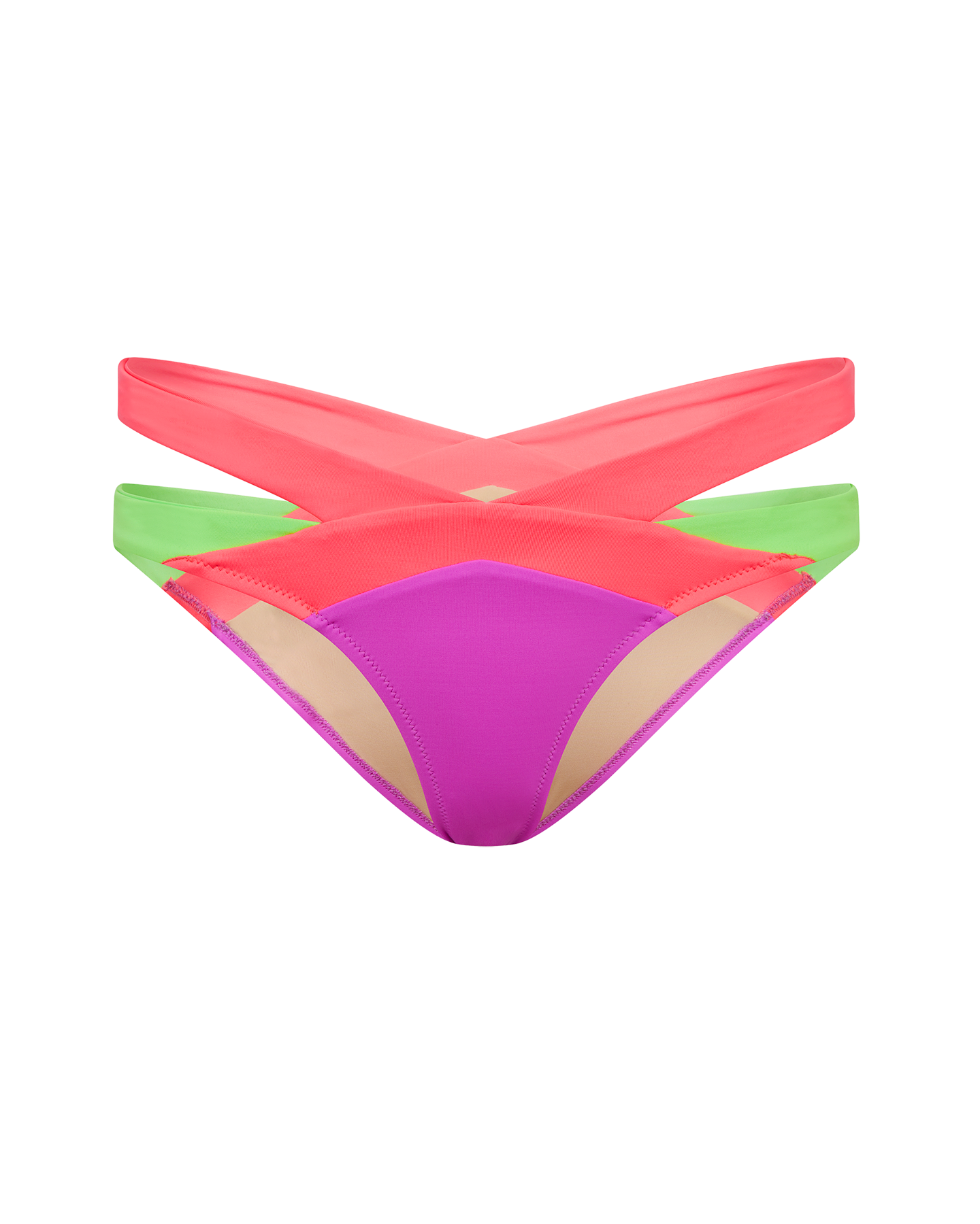 Mazzy Bikini Bottom in Pink/Green/Purple |By Agent Provocateur All