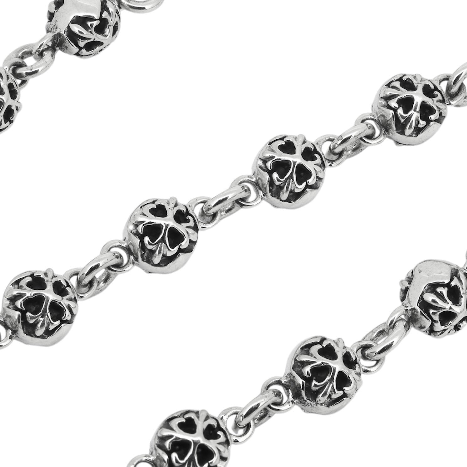 Fleur de Lis Sterling Silver Beaded Wallet Chain – A&G Rock