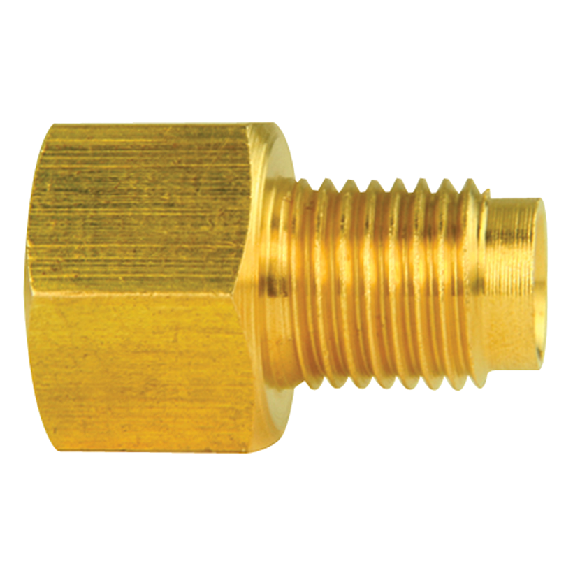 Brass Adapter, Female(7/16-24 Inverted), Male(3/8-24 Inverted