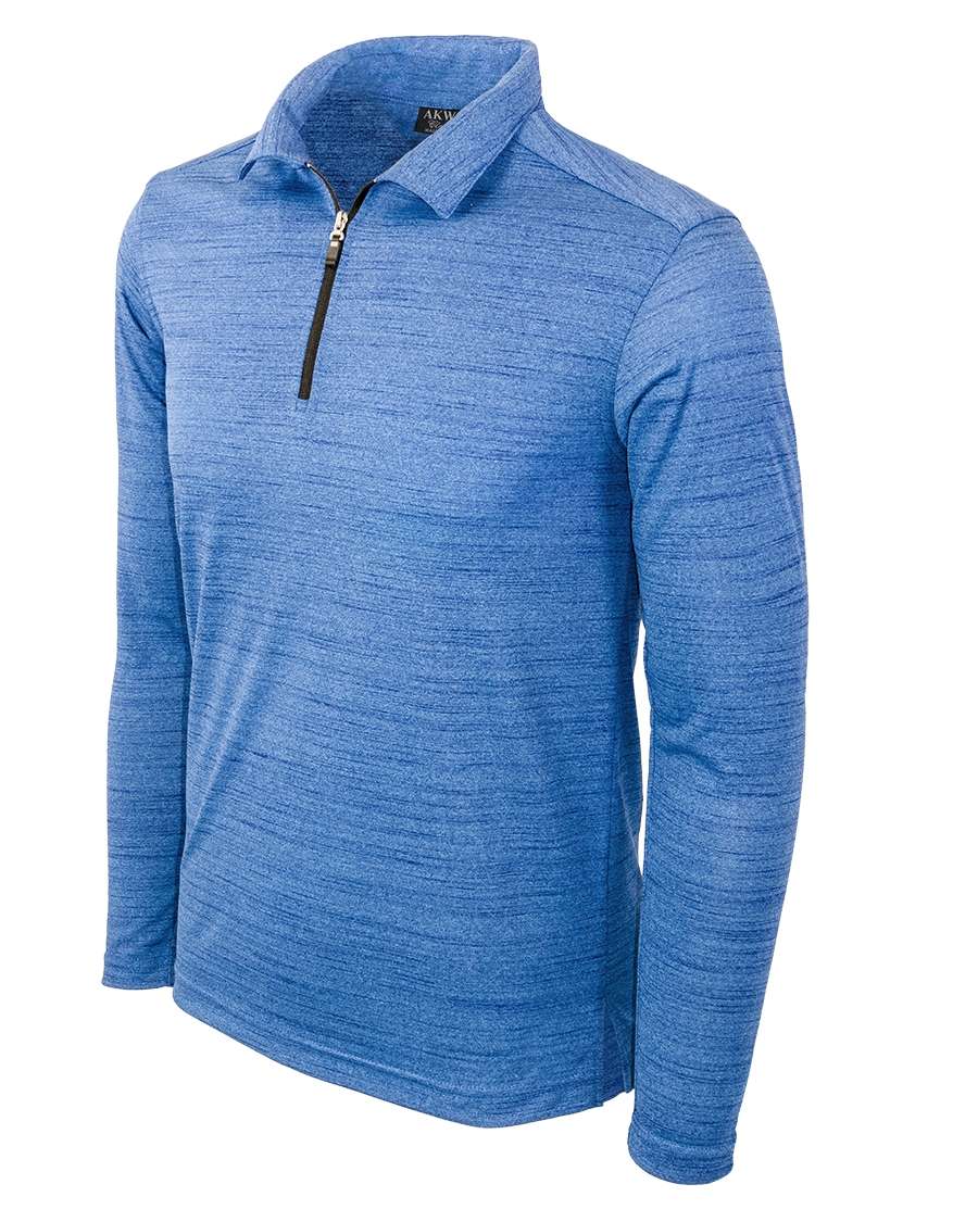 Made in USA Men's Long Sleeve Quarter Zip Polo