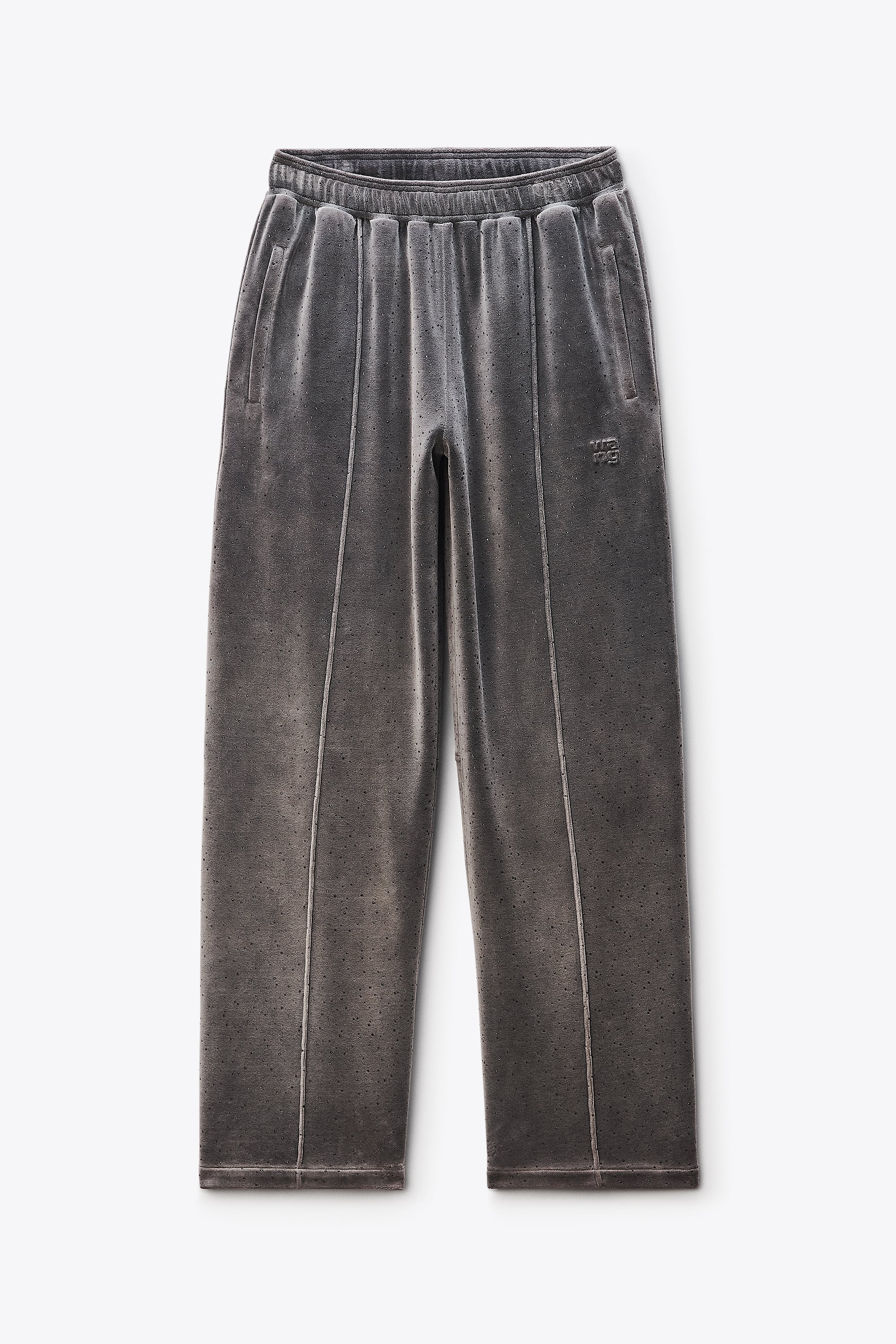 Crystal Hotfix Mid-Rise Terry Sweatpant in TITANIUM | alexanderwang®