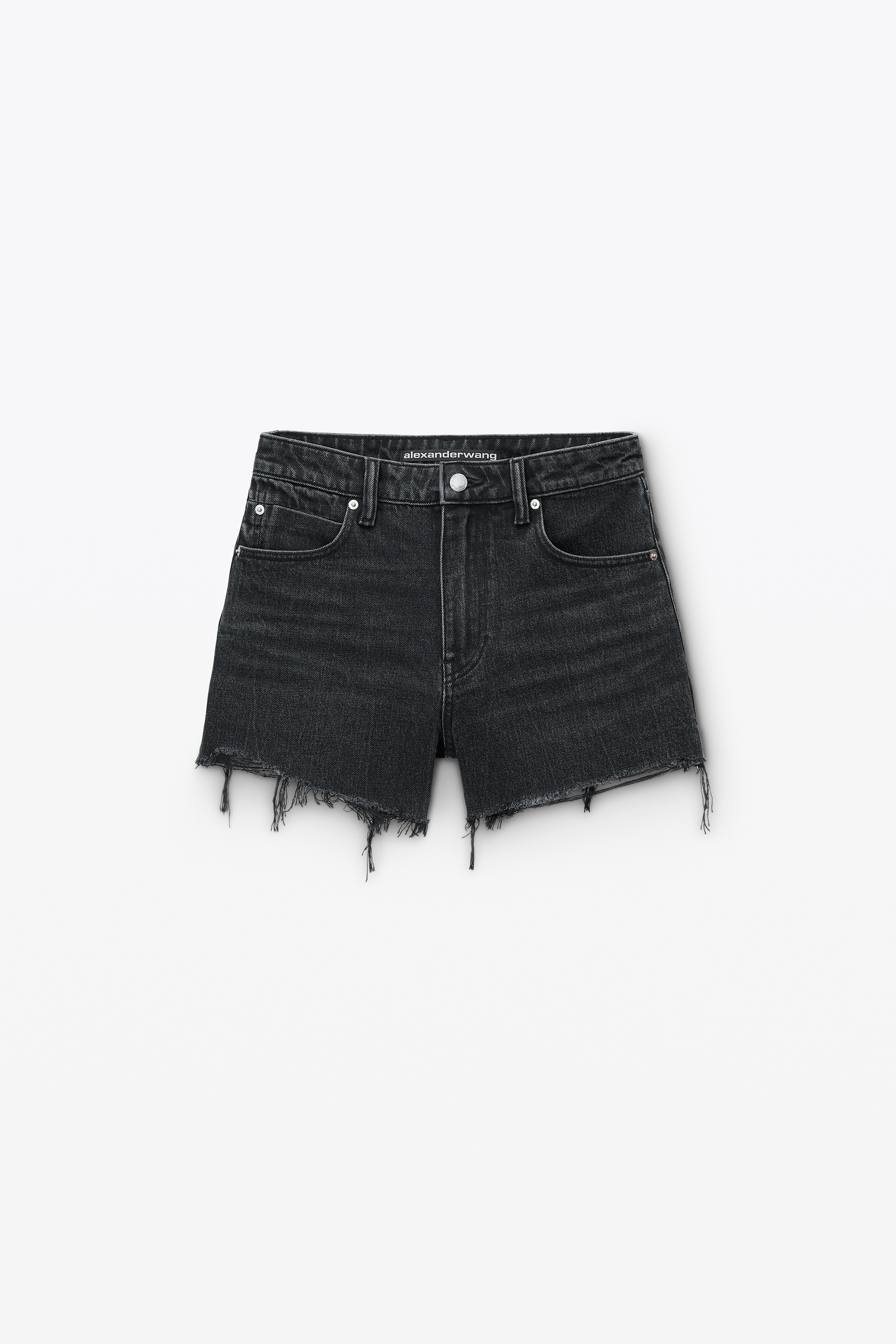 Bite High Rise Denim Short with logo pocket in GREY AGED