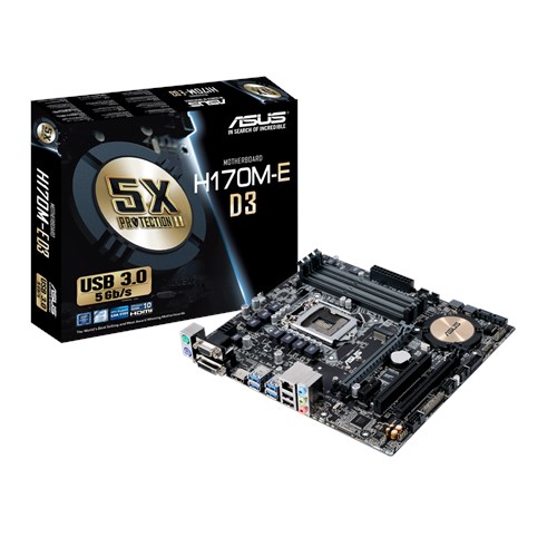 Asus H170M-E D3 Micro-ATX H170 w/ 5X Protection II, DDR3/DDR3L