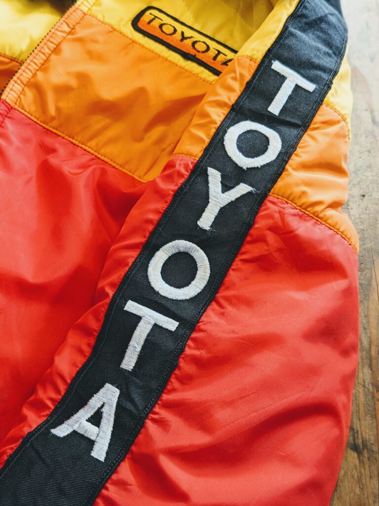 1970s-80s USA TOYOTA Nylon Racing Jacket Red Mens-SM – ataco