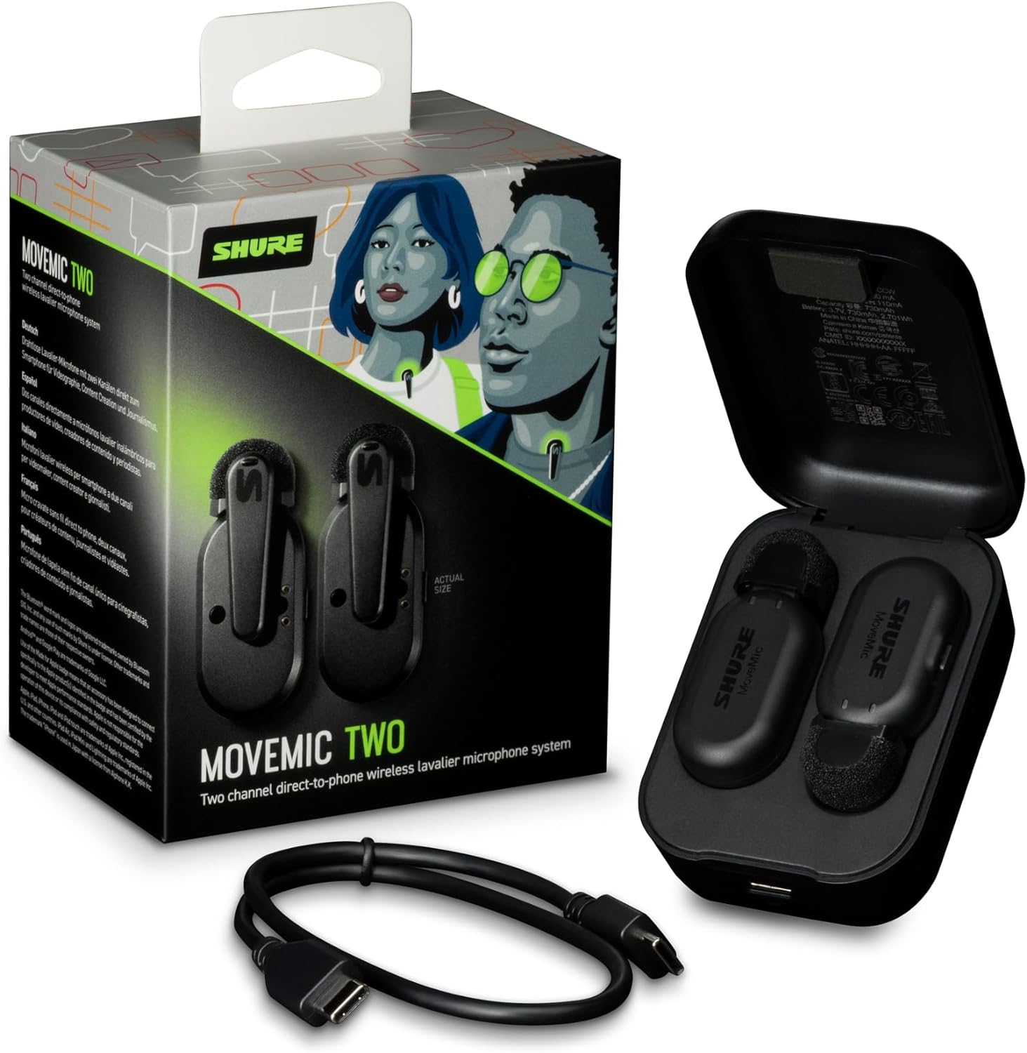 Shure MV-TWO-Z7 MOVEMIC TWO Two-Channel Wireless Lavalier Microphones