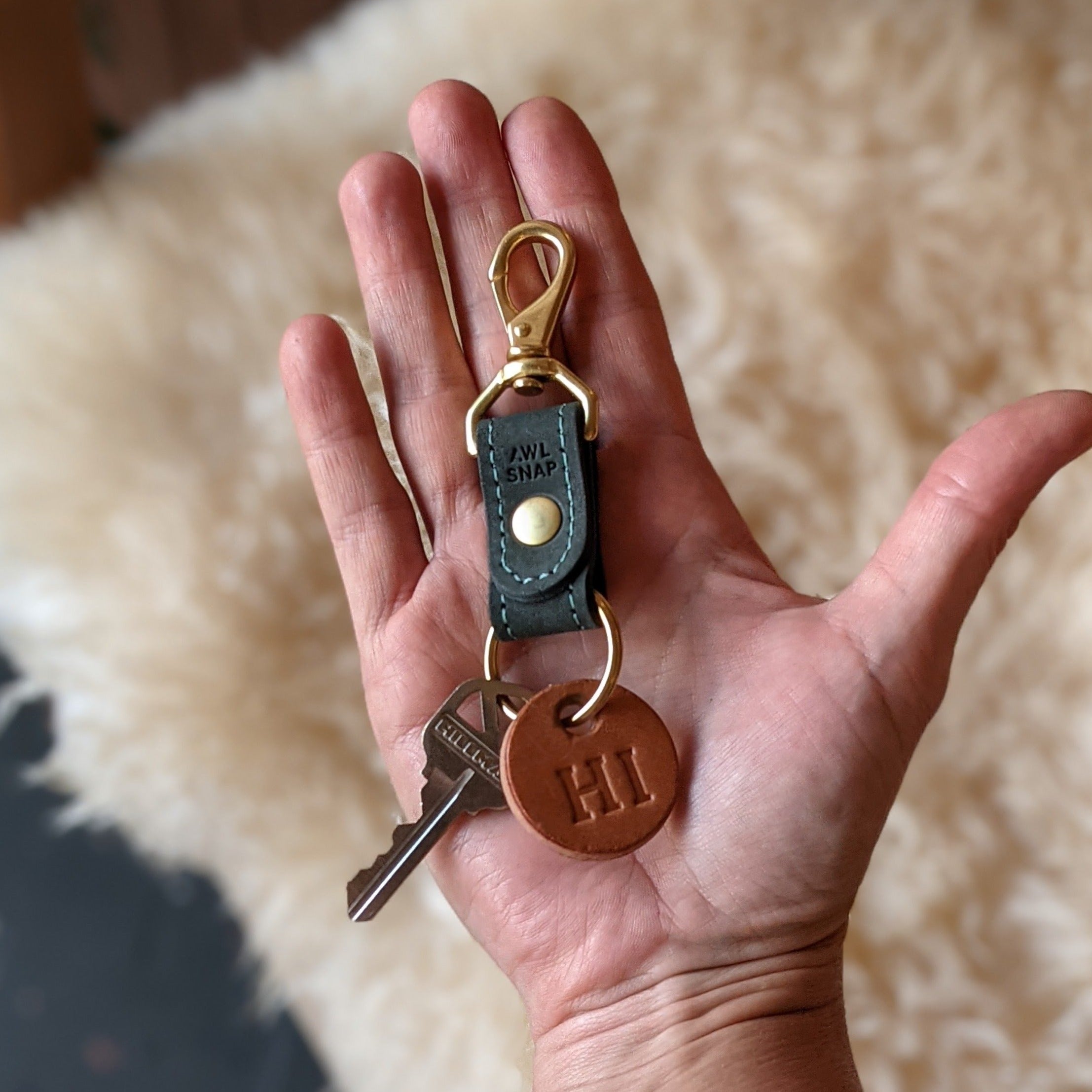 Leather and Brass Key Chain by Awl Snap – Awl Snap Leather Goods
