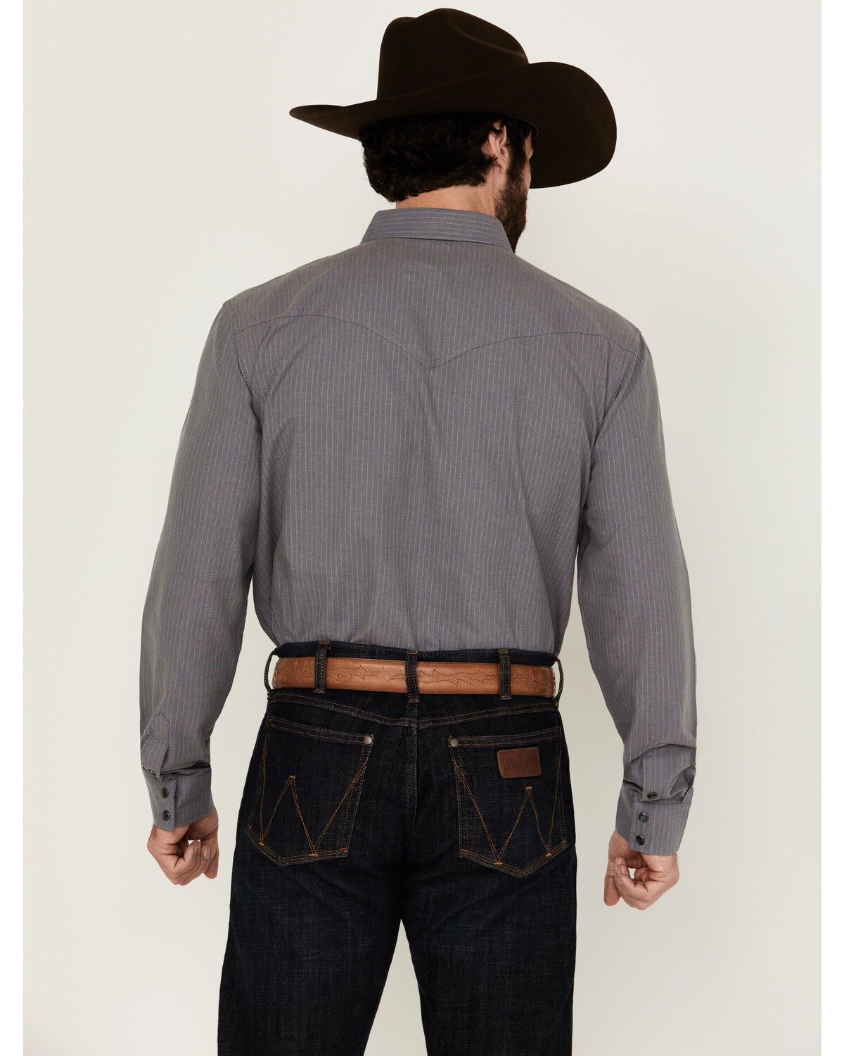 Blue Ranchwear Men's Grayson Striped Long Sleeve Pearl Snap