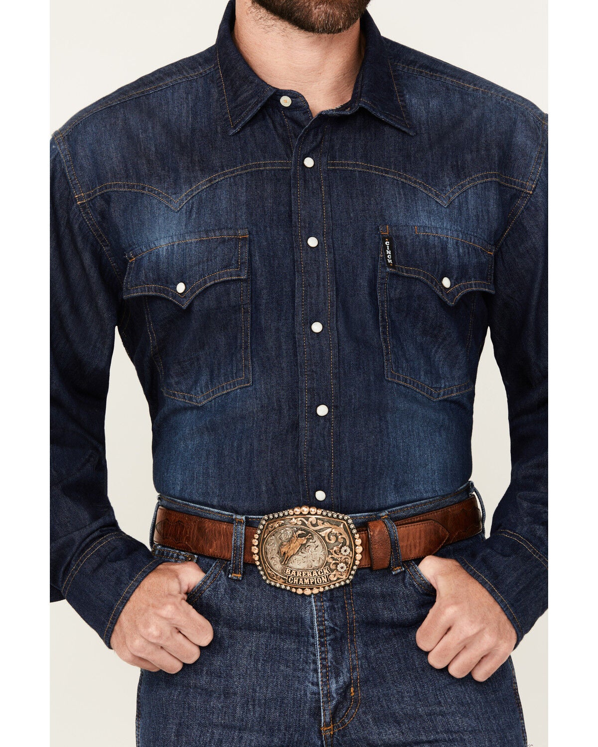 Cinch Men's Denim Long Sleeve Western Snap Shirt | Boot Barn