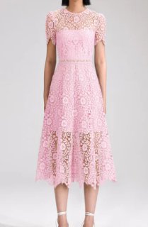 Self Portrait セルフポートレート BLUE ROSE LACE MIDI DRESS