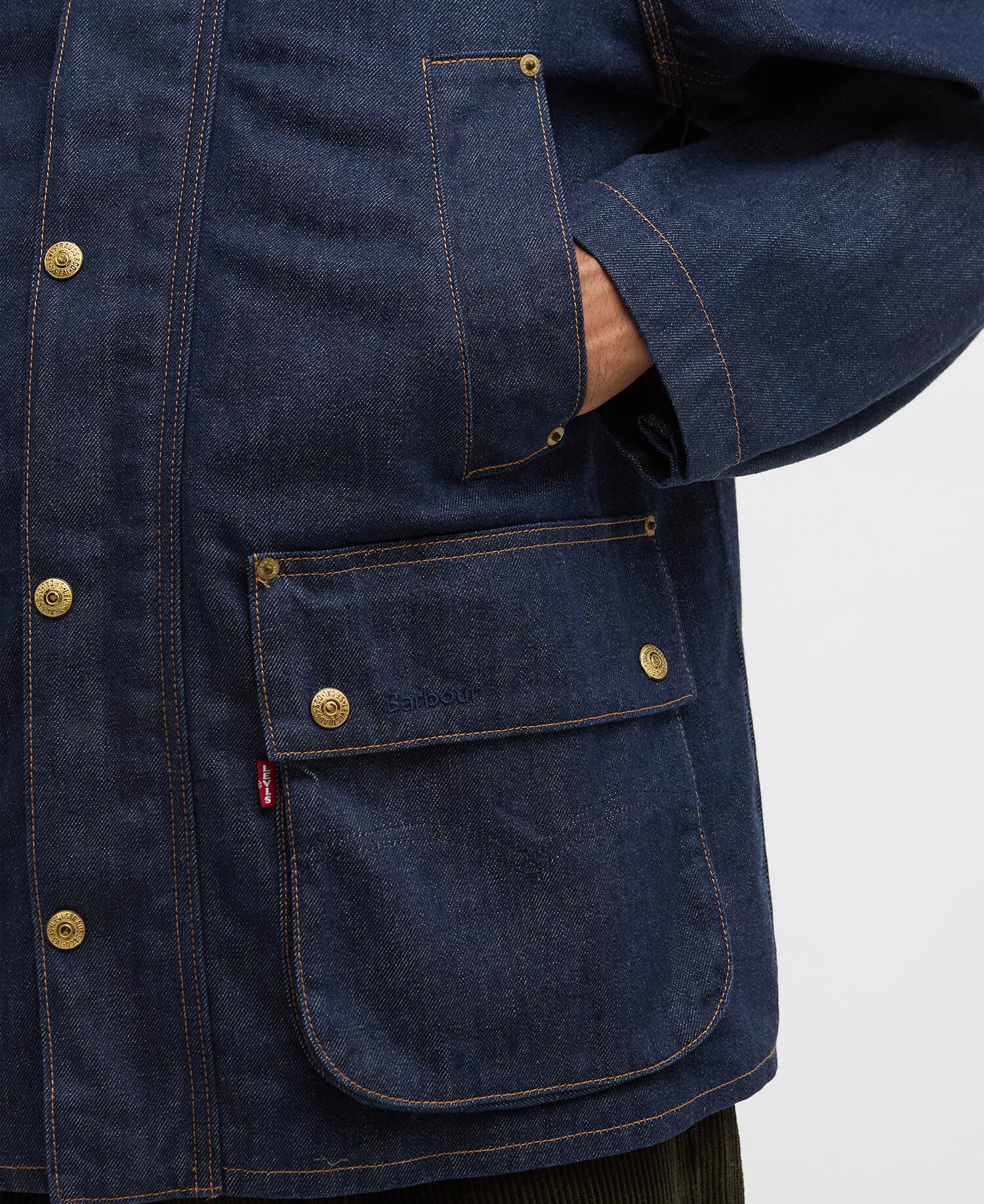 Buy Barbour x Levi's Oversized Bedale Denim Jacket for USD 450.00