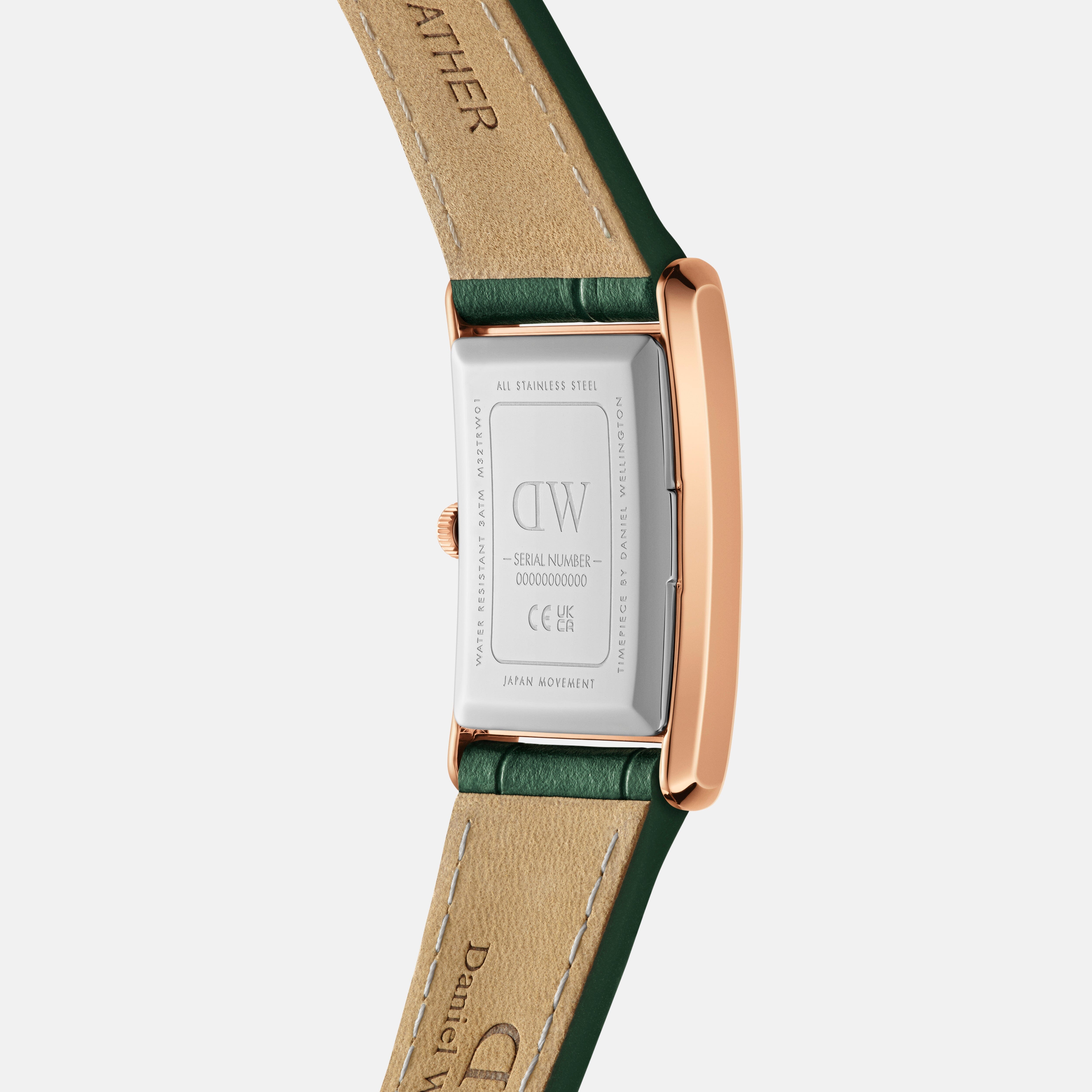 Daniel Wellington Bound 32x22 Green Croc Leather RG Emerald Sunray Wat
