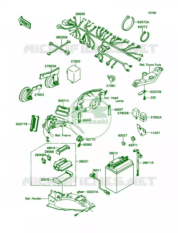 Electrical equipment for Kawasaki Ninja ZX-11 1990 - Kawasaki