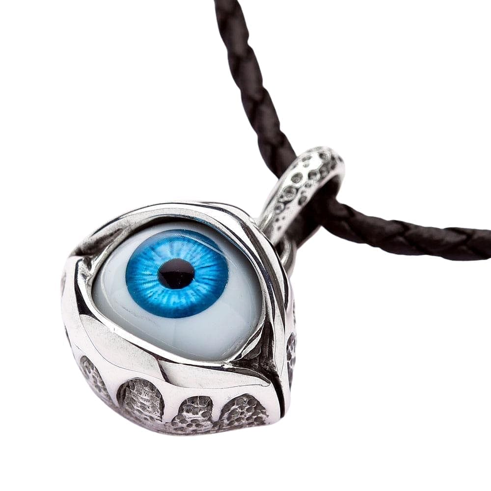 Blue Eyeball Pendant – Sterling Silver Gothic Eye Necklace