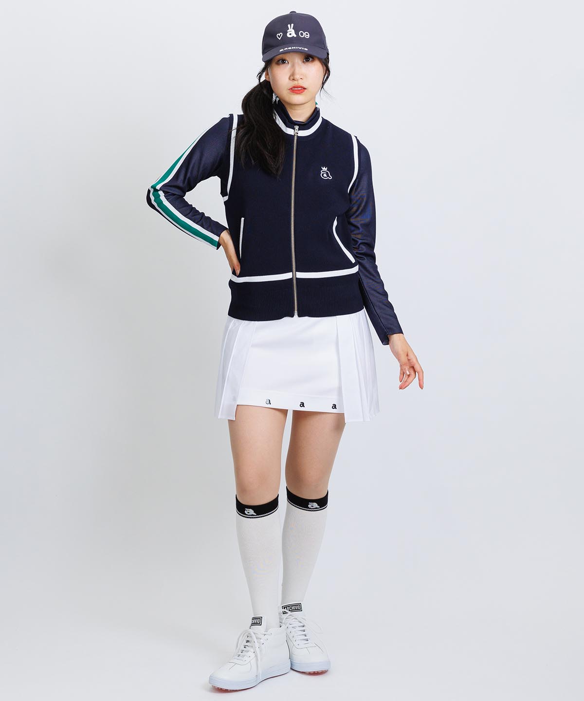 配色ラインロングソックス|アルチビオ - ゴルフウェアや婦人服通販