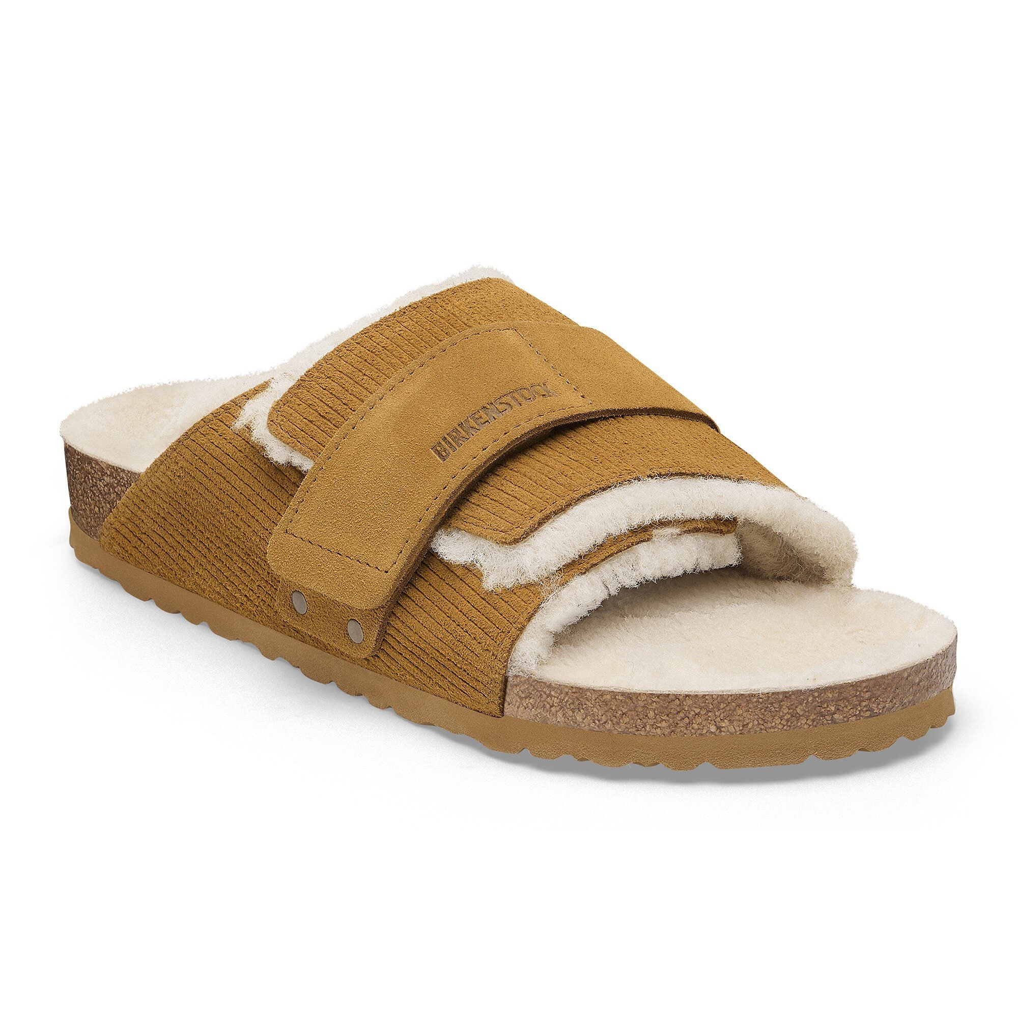 Kyoto Shearling Suede Leather-Shearling in Color Corduroy Cork