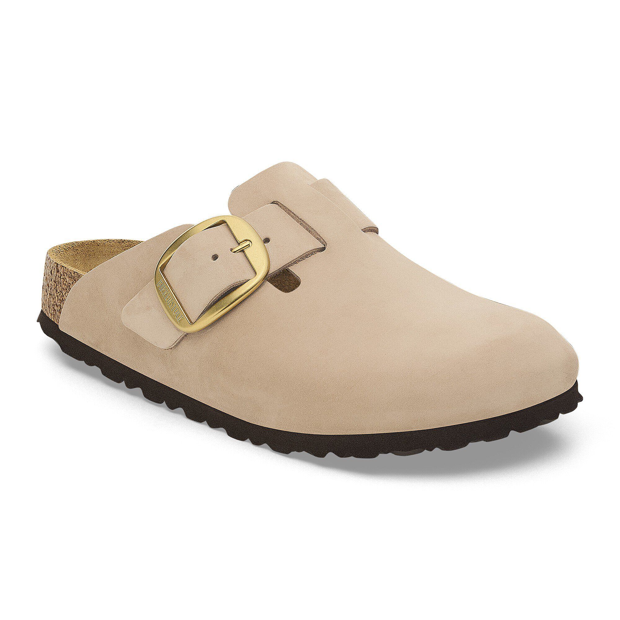 Boston Big Buckle Nubuk Leather in Color Sandcastle | BIRKENSTOCK