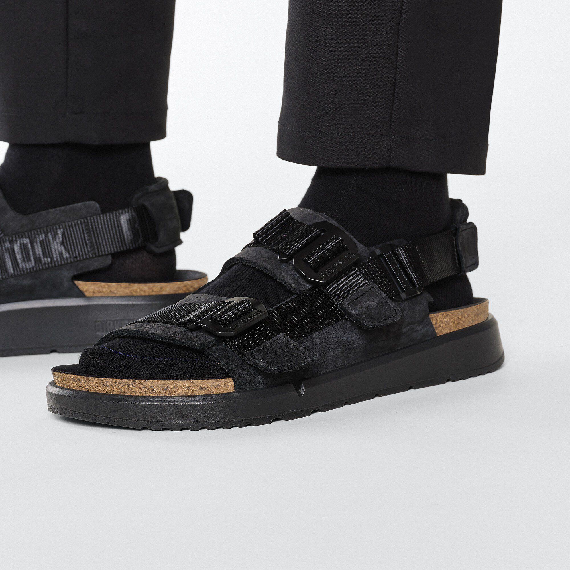 Shinjuku Leather-Textile in Color Black | BIRKENSTOCK US