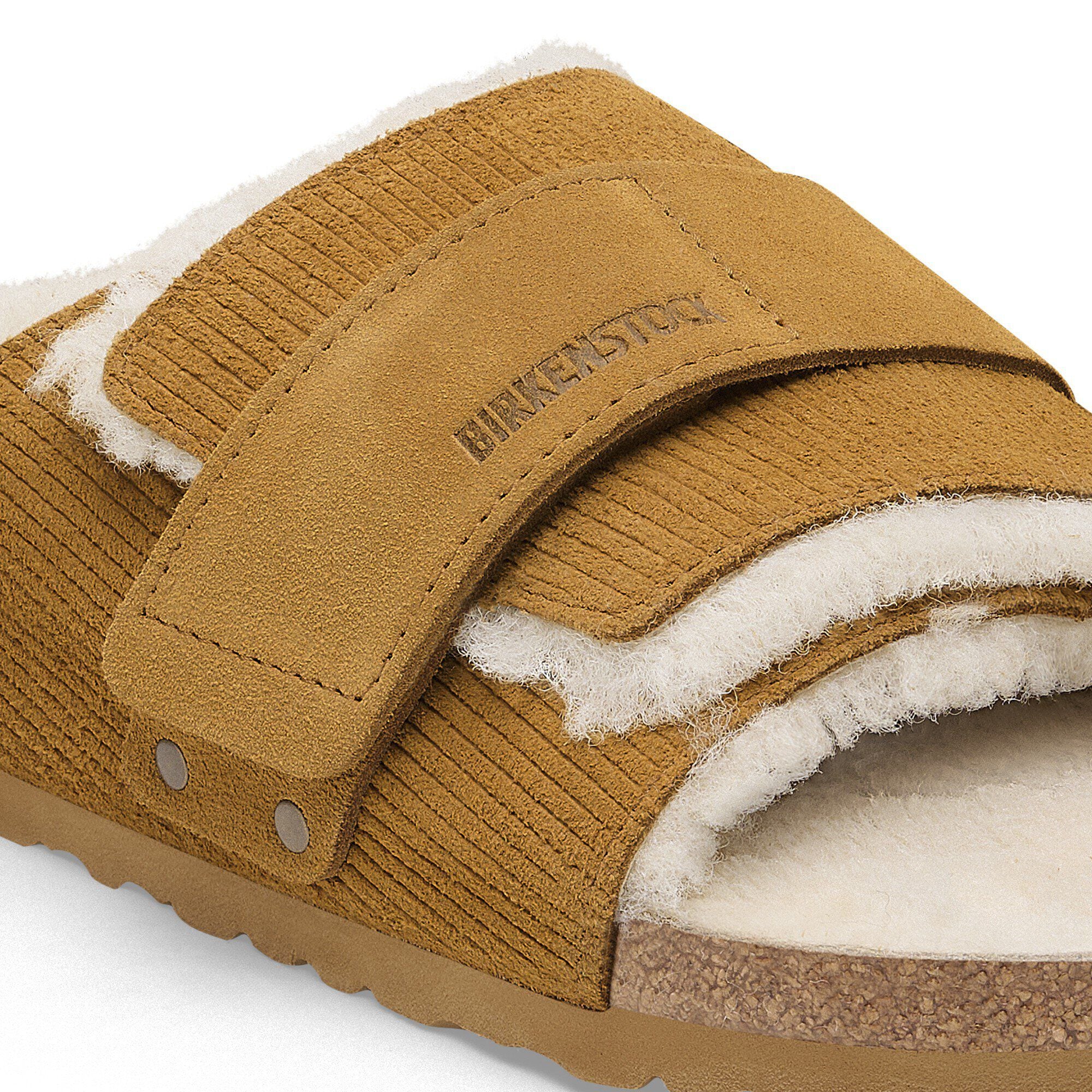 Kyoto Shearling Suede Leather-Shearling in Color Corduroy Cork