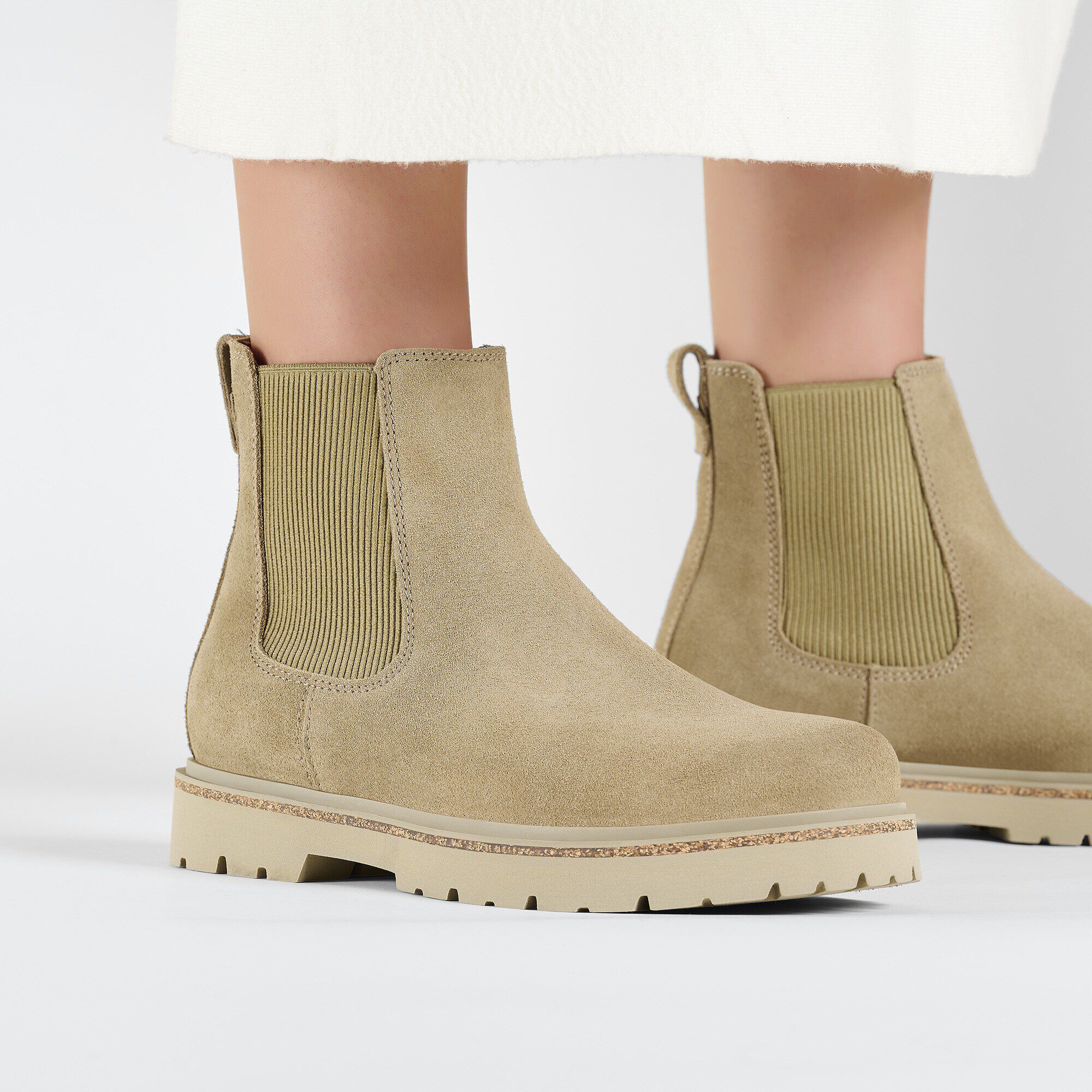 Highwood Slip On Women Suede Leather in Color Taupe | BIRKENSTOCK US