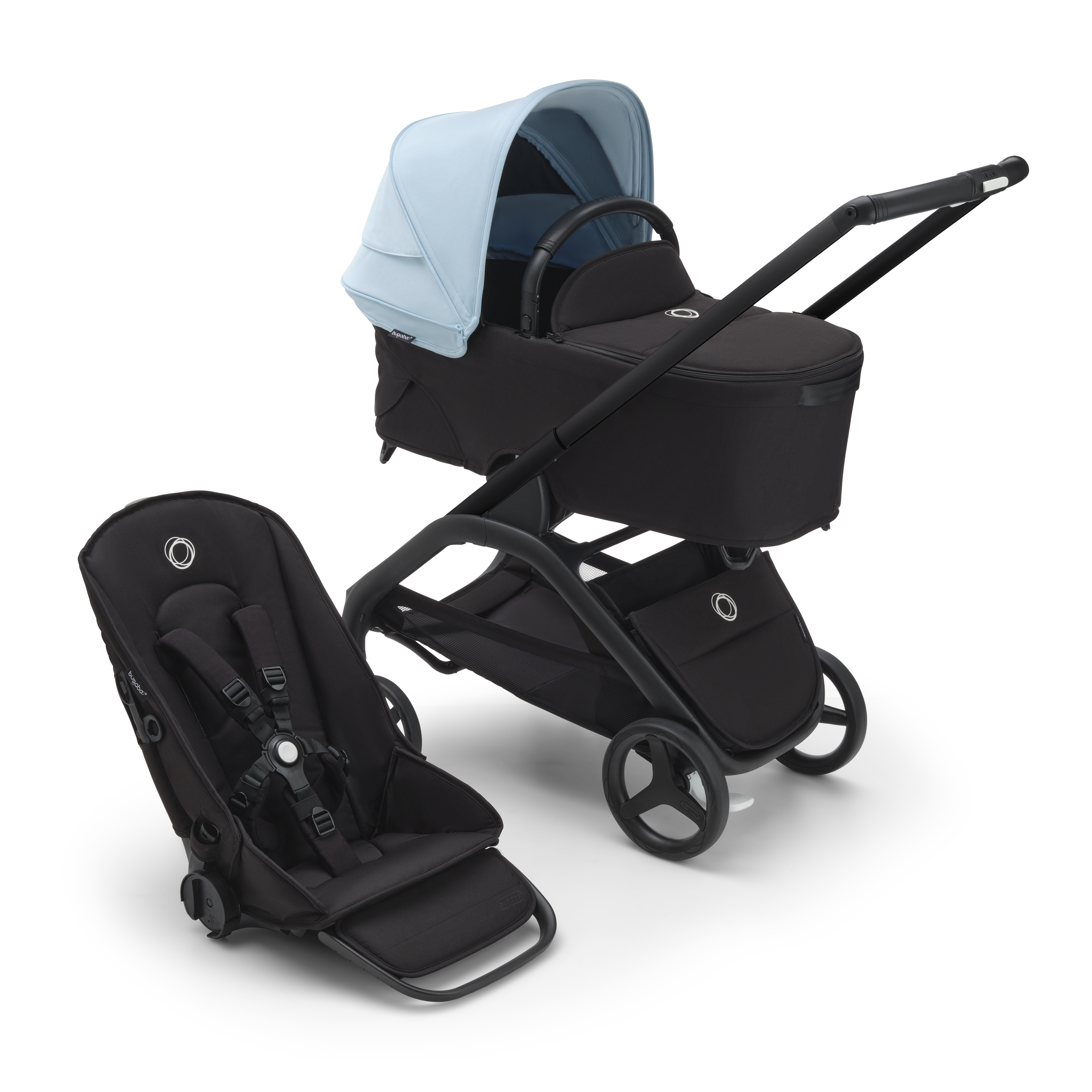 Bugaboo Dragonfly 2-in-1 stroller Skyline blue sun canopy