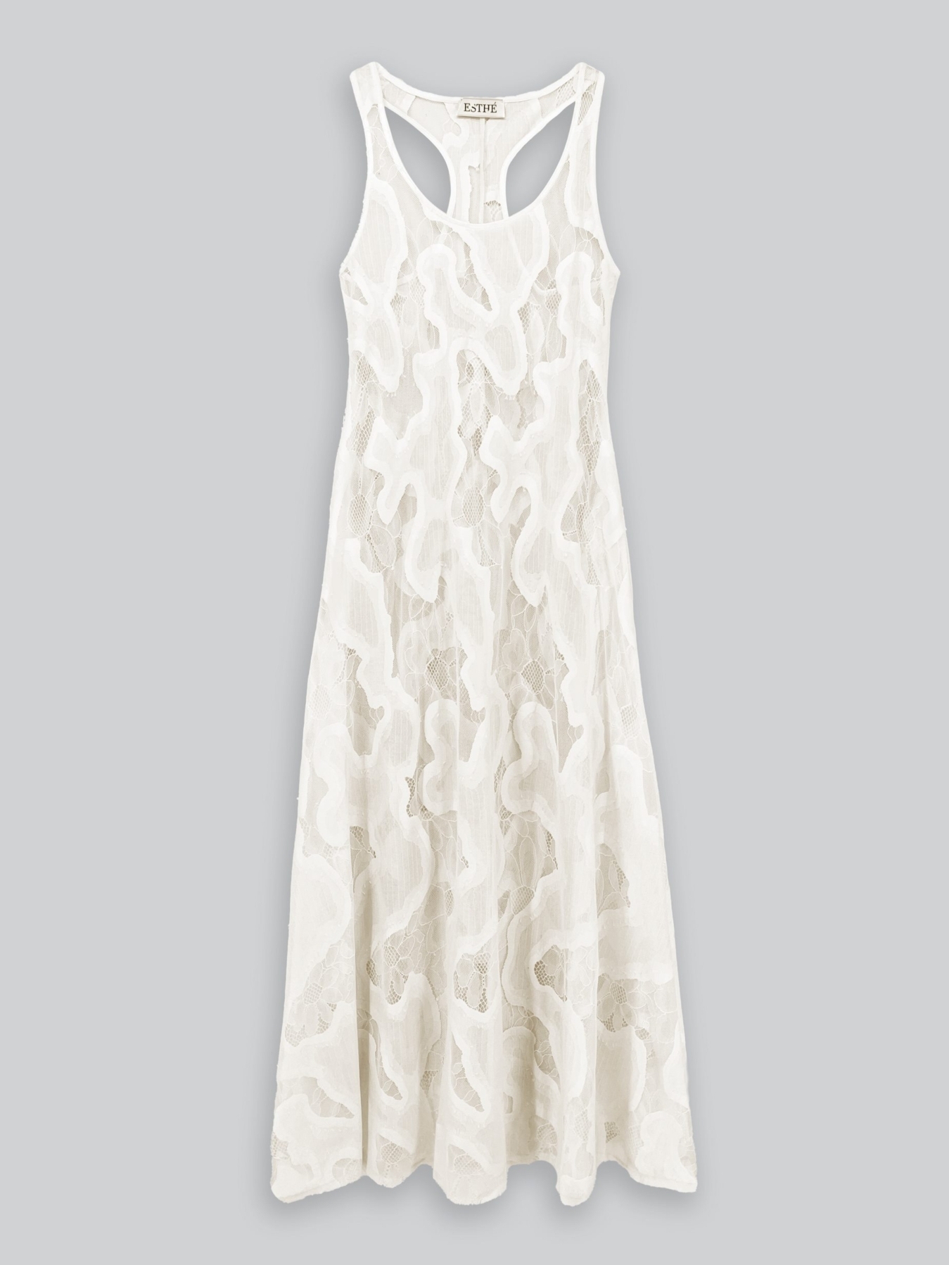 ESTHE - SHEER LACE SLIP DRESS シアーレースドレス - OFF WHITE