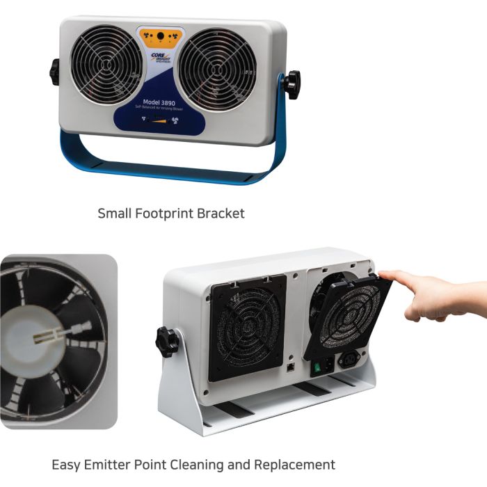 CoreStat® 2-Fan Wide Coverage Air Ionizer Blower, 115V