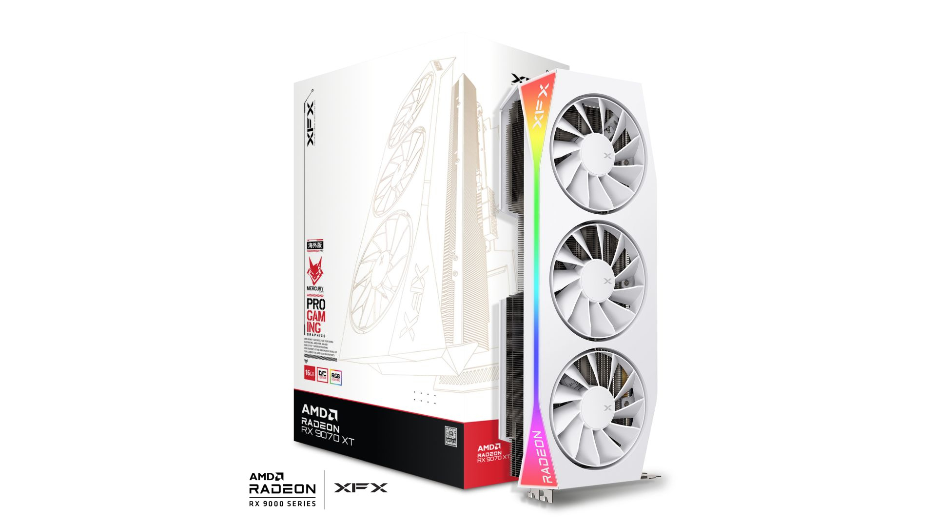 XFX Mercury AMD Radeon RX 9070 XT OC ゲーミングエディション RGB