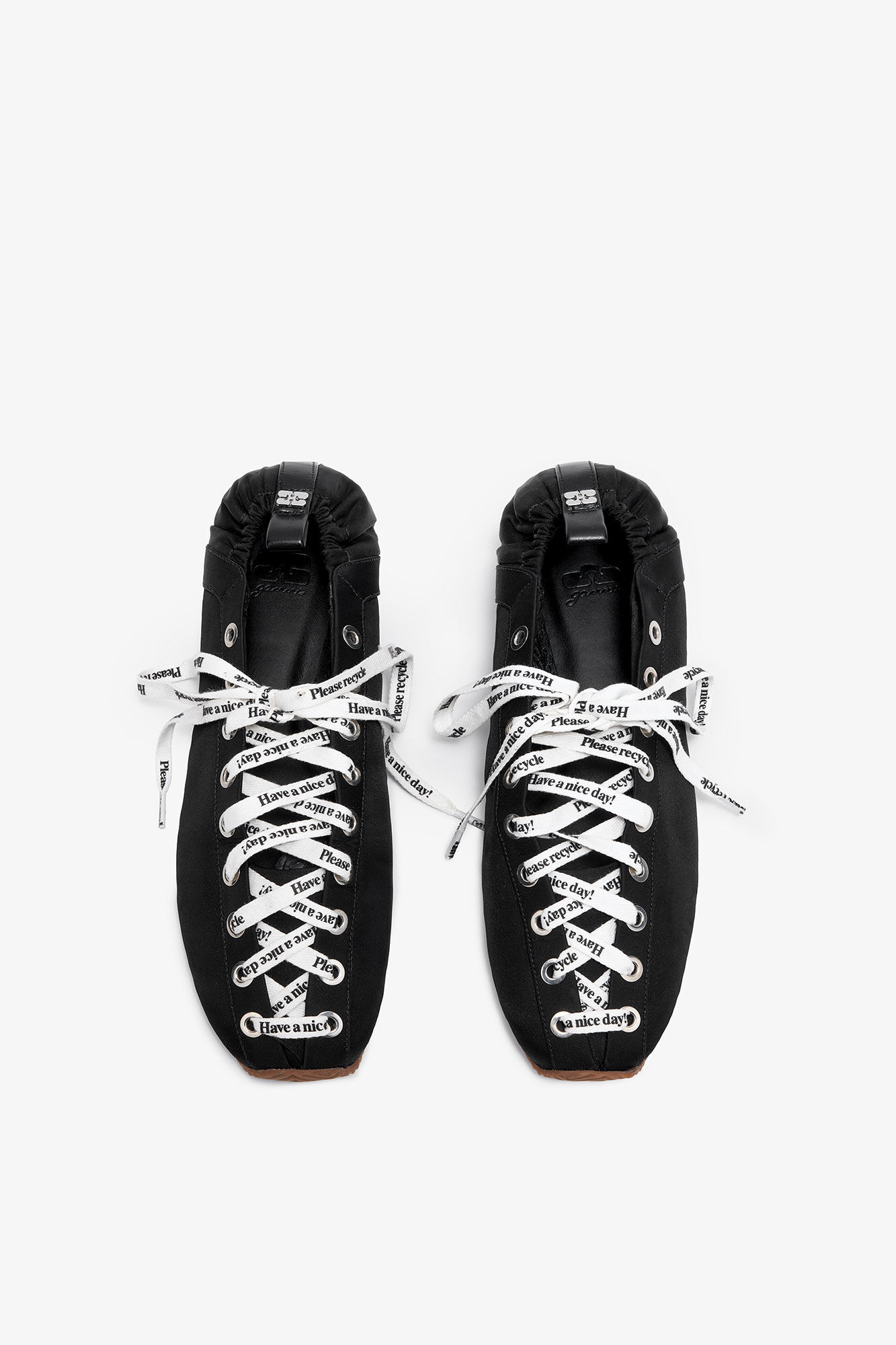 Jet Black Sporty Ballerina in Black | GANNI US