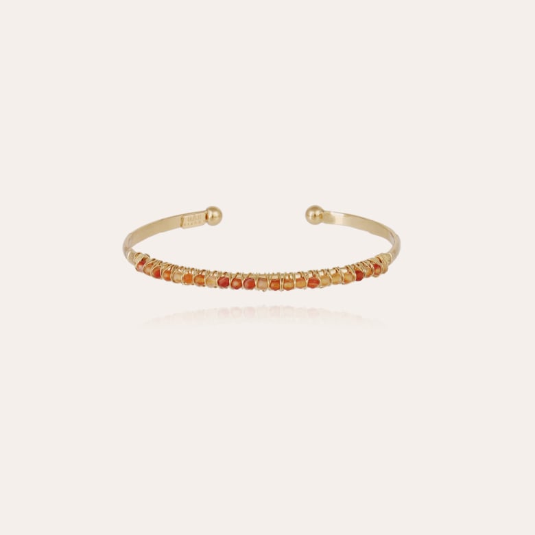 Lyre bangle bracelet small size - Carnelian | Gas Bijoux Gold