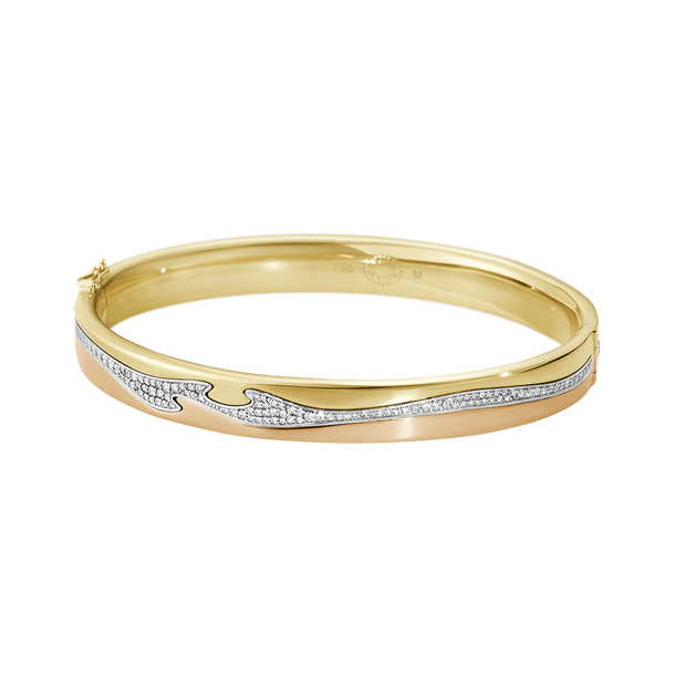 Fusion 18 Kt. yellow gold bangle with white diamonds | Georg Jensen