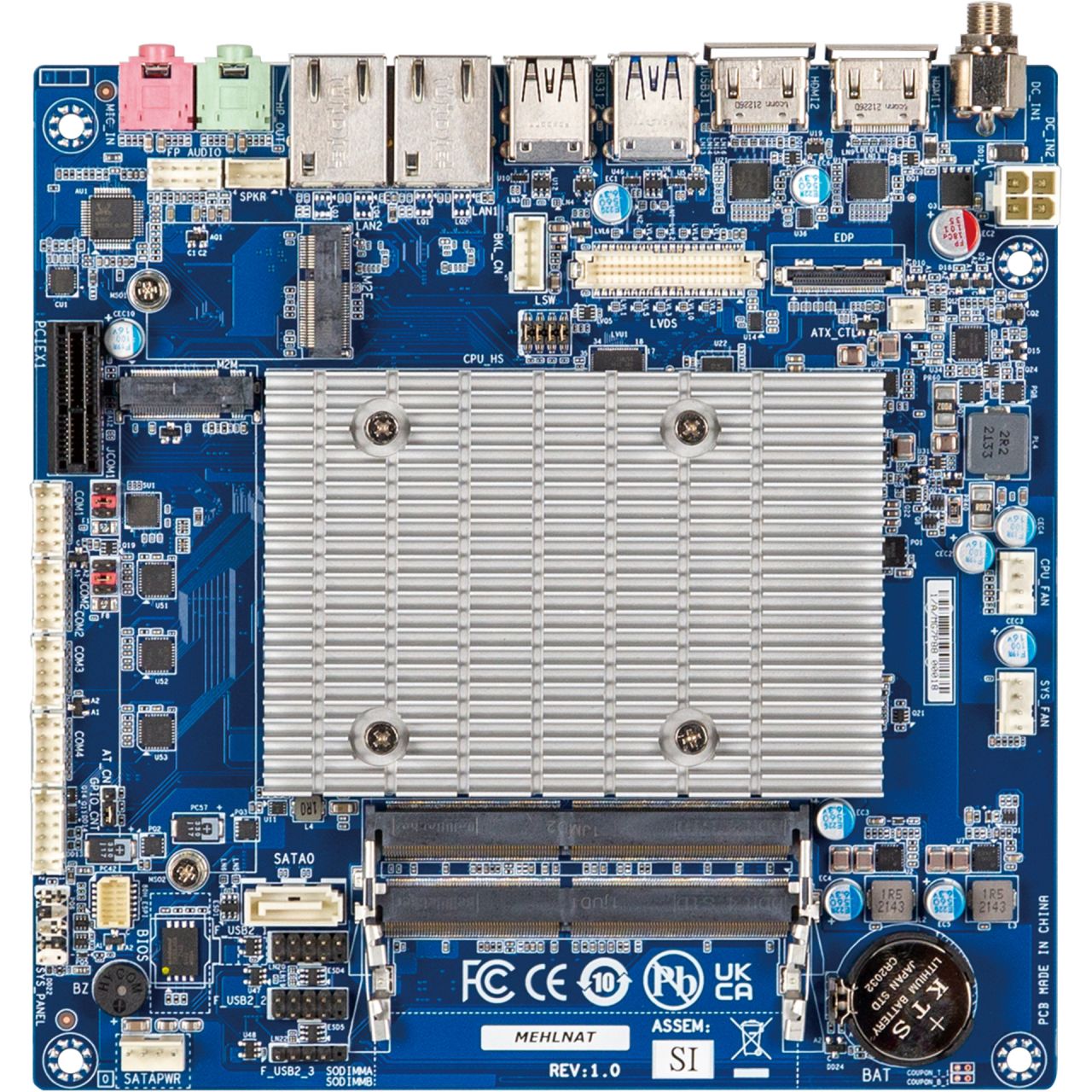 iTXL-6412A | Thin Mini-ITX Embedded Motherboard with Intel