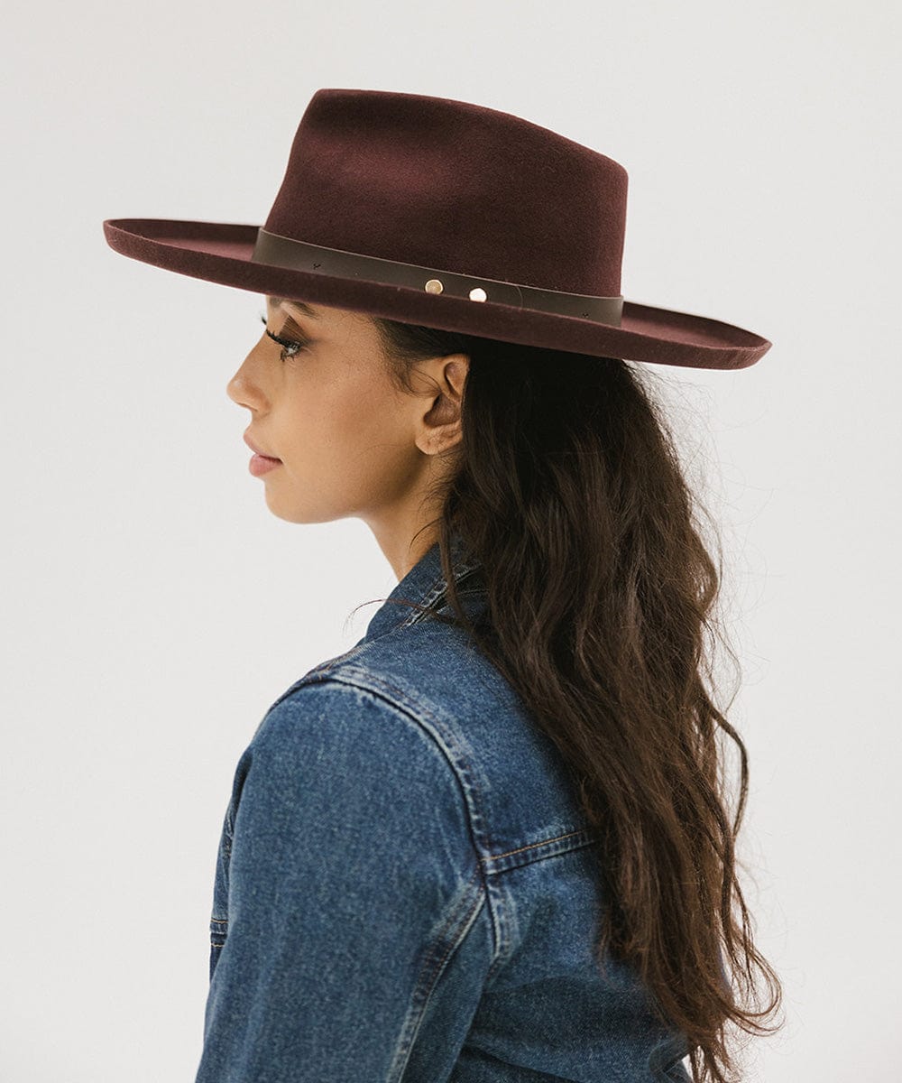 Luca Pencil Brim Fedora | Women's Wide Brim Felt Fedora Hat