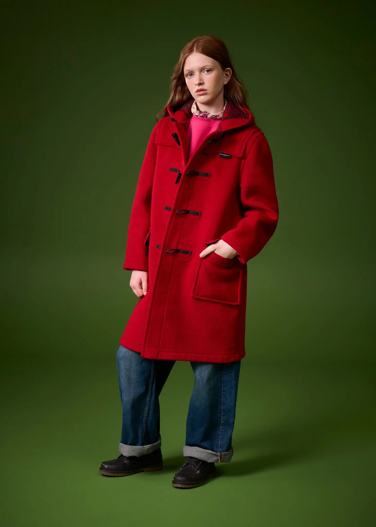Children's Melton Wool Duffle Coat Cranberry | Gloverall