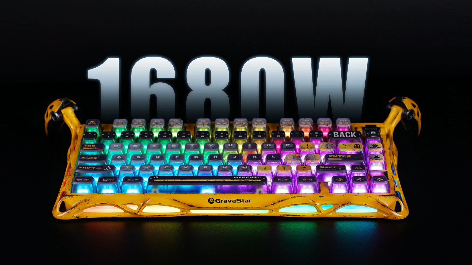 Mercury K1 Pro Gaming Keyboard - Battle-Worn Yellow | 75% Mechanical