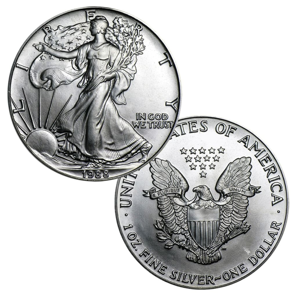 1988 American Silver Eagle - .999 Fine Silver 1 Troy Ounce