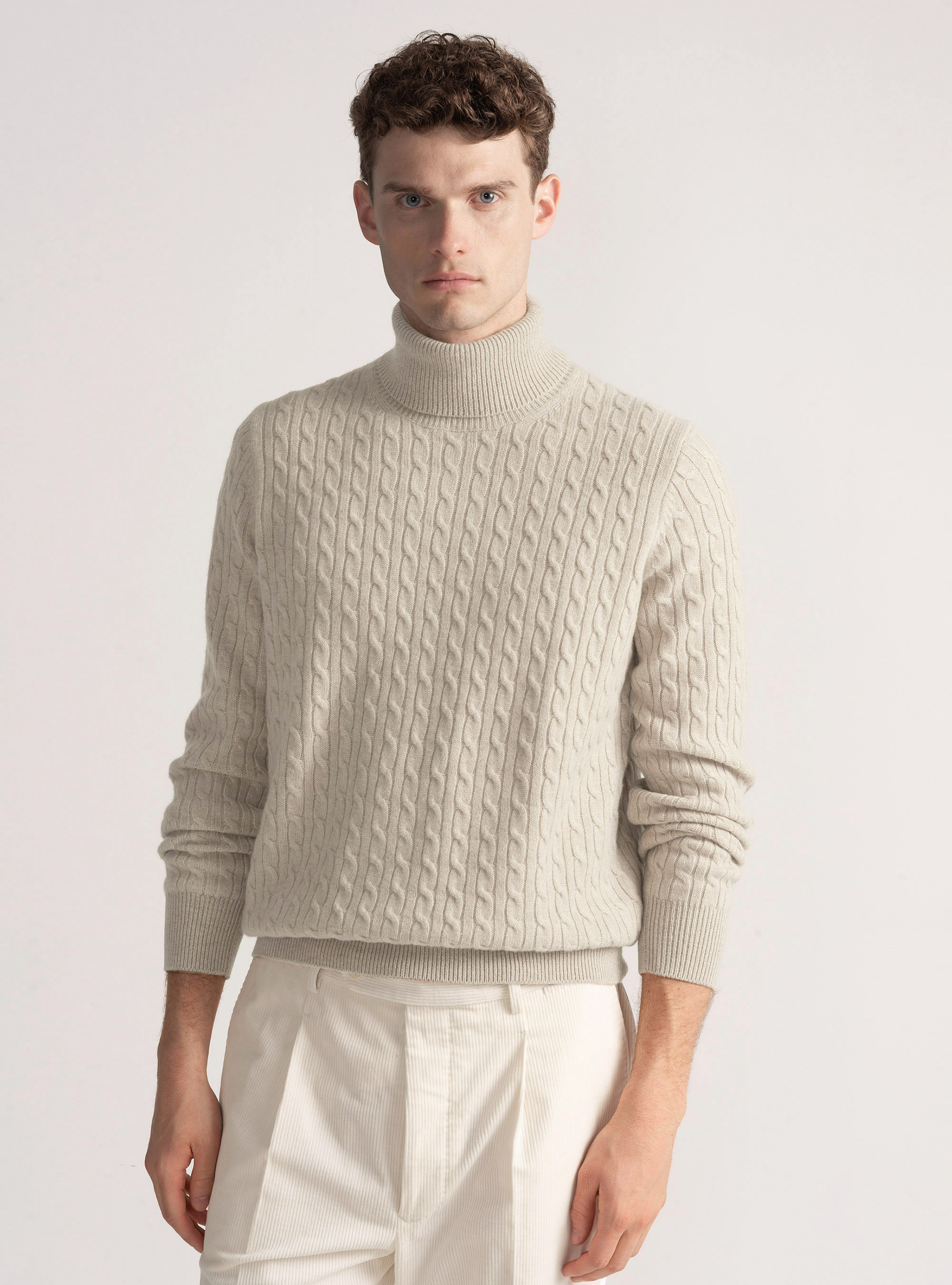 Turtleneck sweater with cashmere wool braid | Gutteridge | Men's