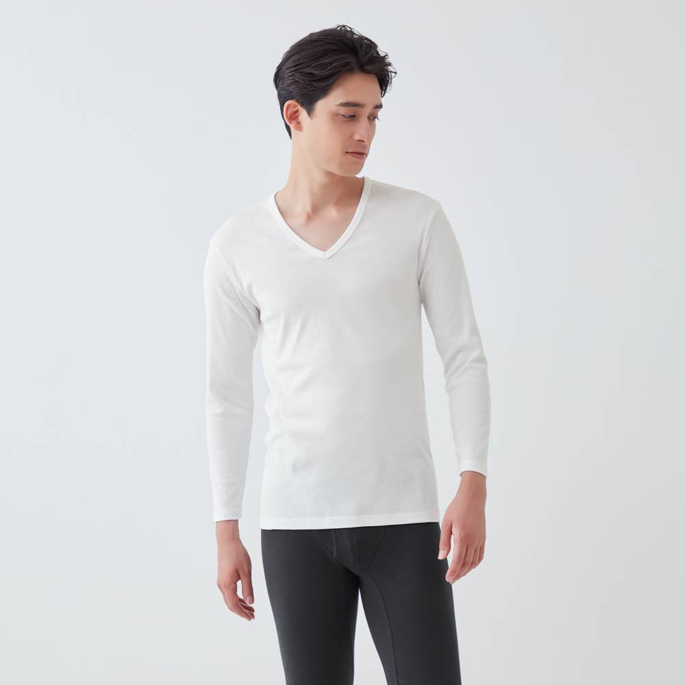 発熱綿】Vネックロングスリーブシャツ【SALE】 CK7209 :メンズ トップス