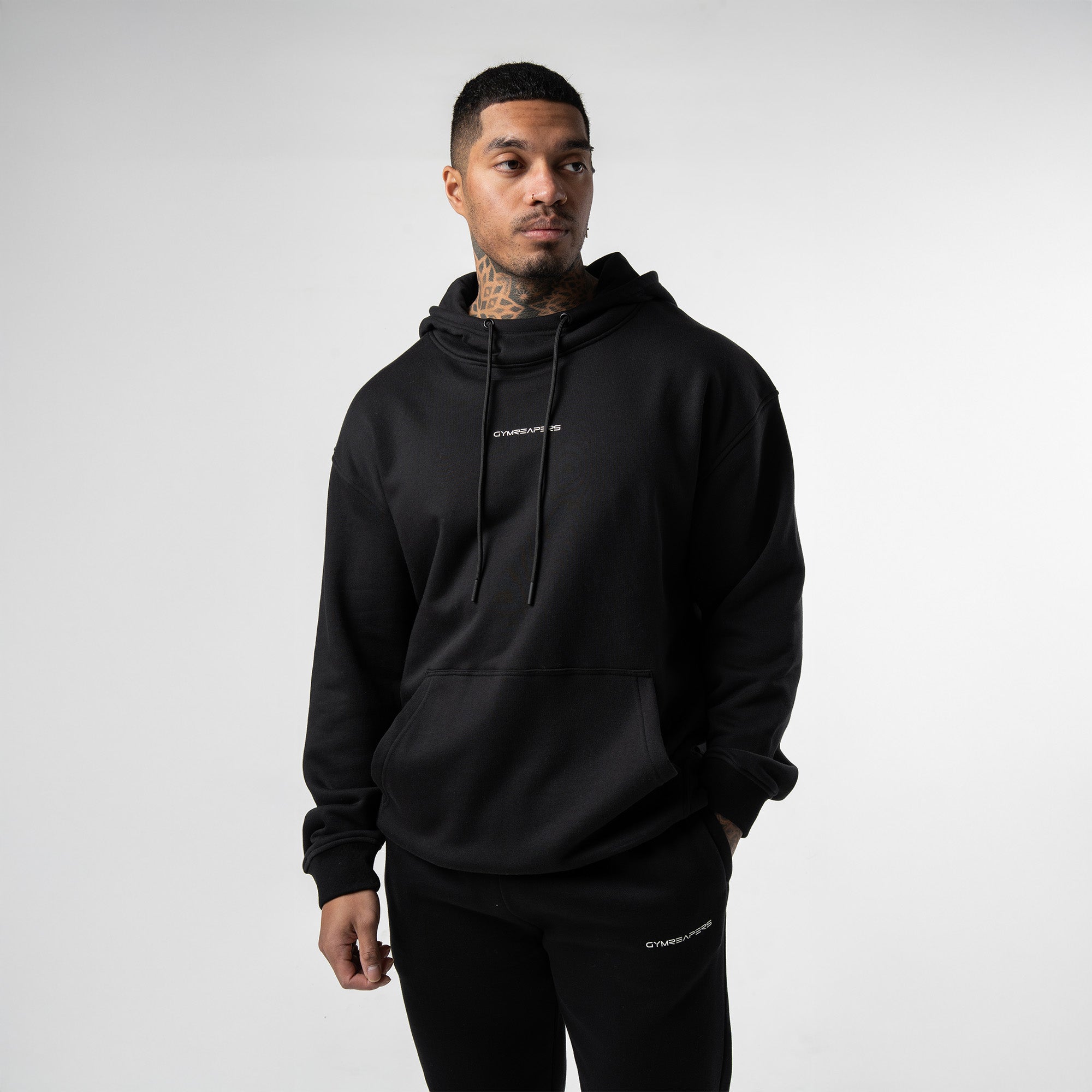 Gymreapers Axis Mockneck Hoodie - Black/White