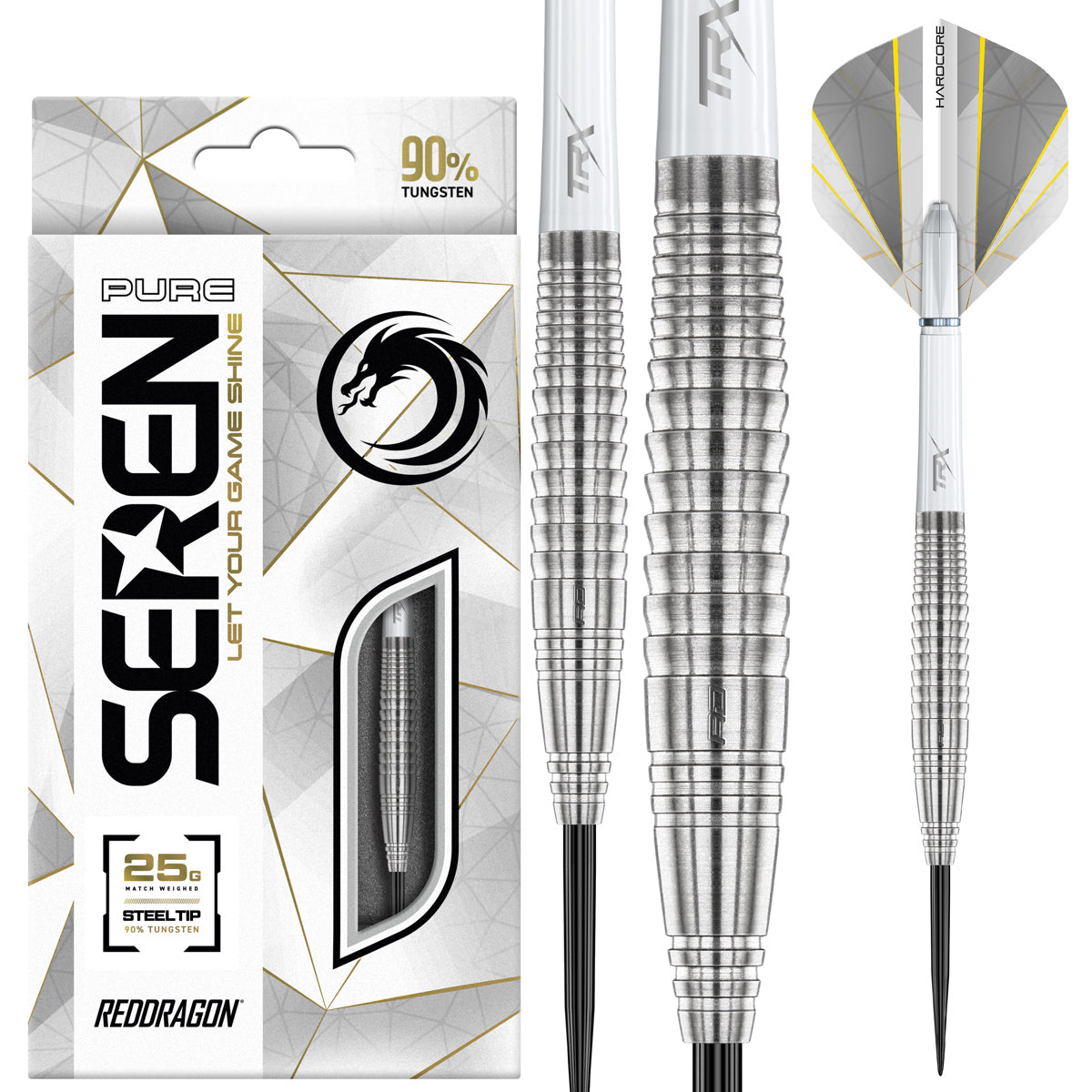 Seren 4 Pure 90% Tungsten Steel Tip Darts by Red Dragon – Double