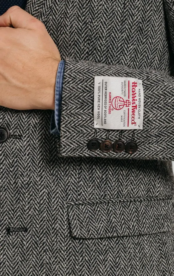 Harris Tweed of Scotland Grey Herringbone Suit | Dobell