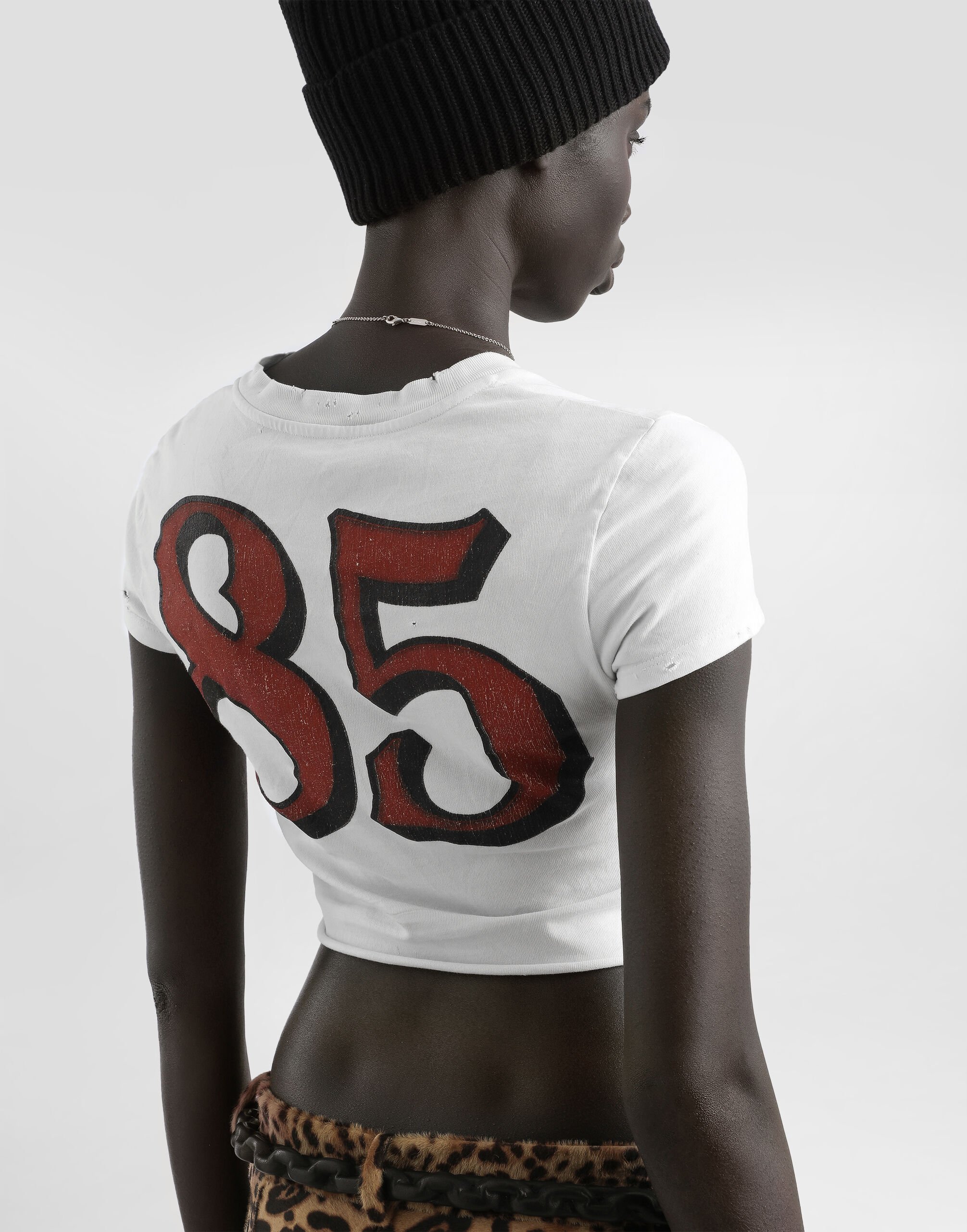 Jersey t-shirt with print in Multicolor for Women | Dolce&Gabbana® US