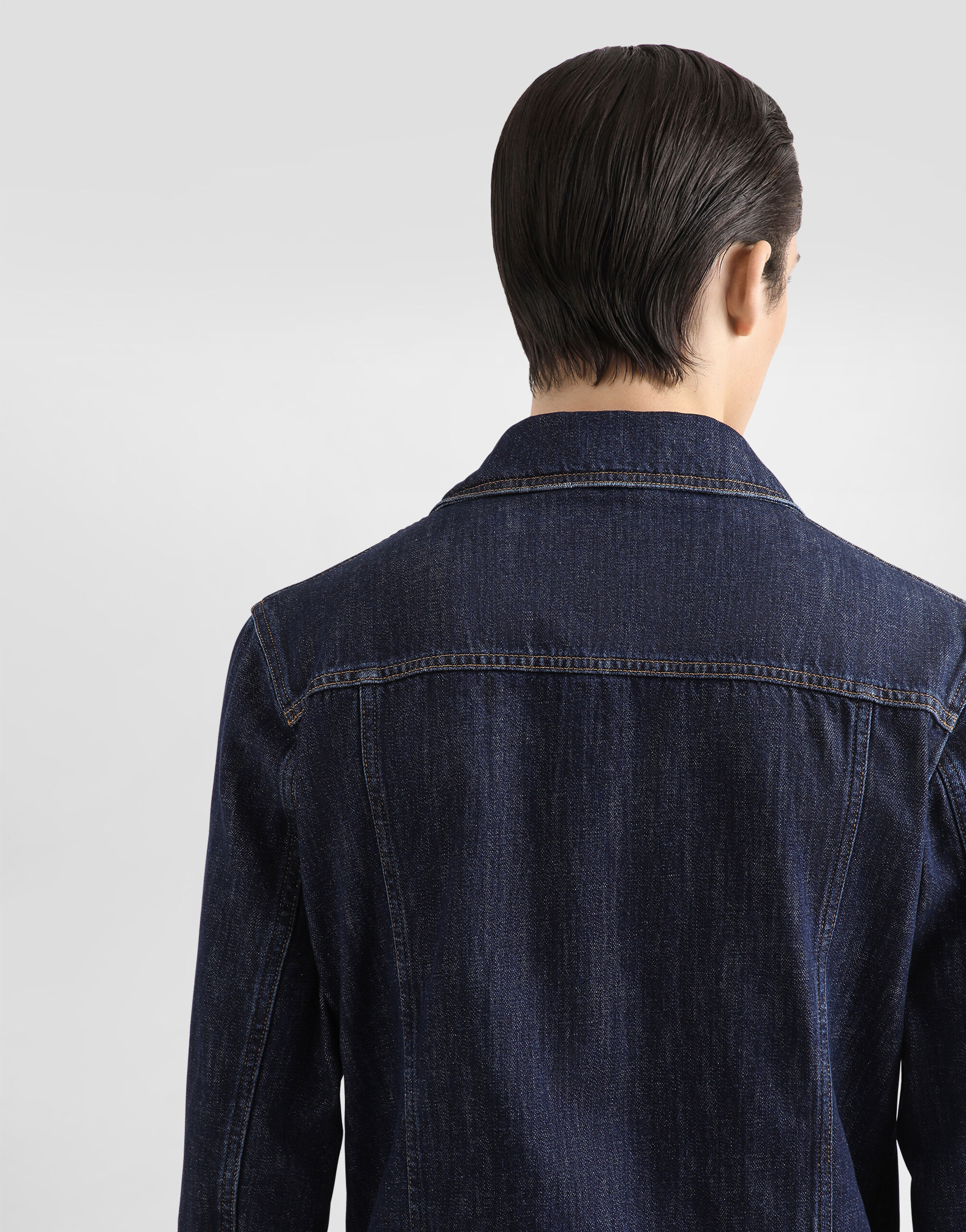 Cotton denim jacket with bejeweled detailing in Multicolor for Men
